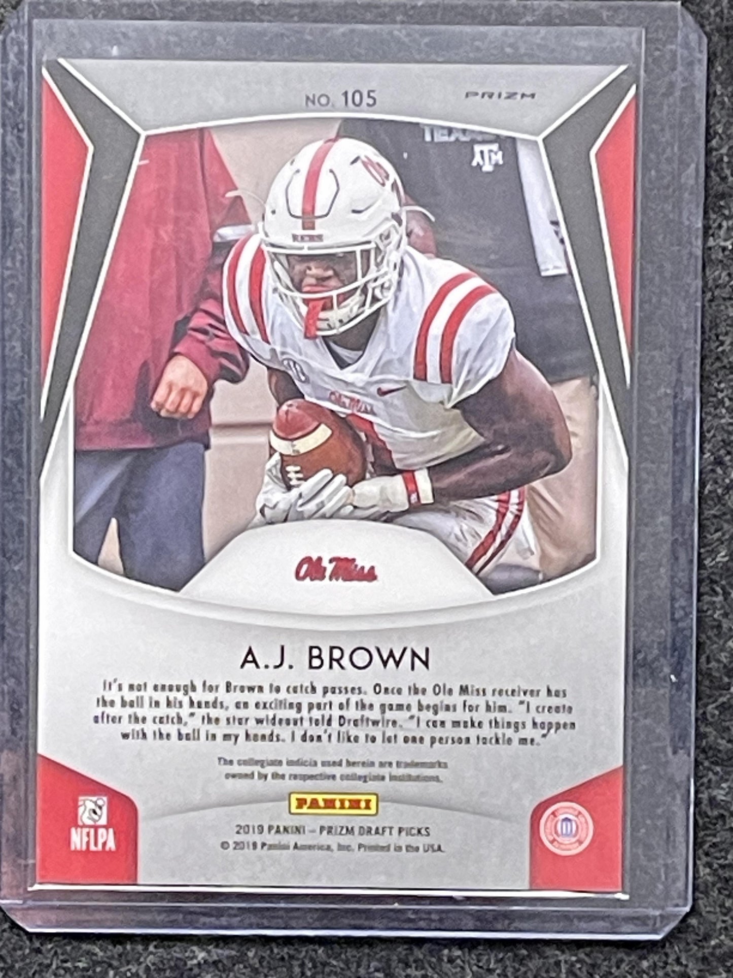 2019 Panini Prizm Draft Picks #105 A.J. Brown Prizms Silver Ole Miss Rebels