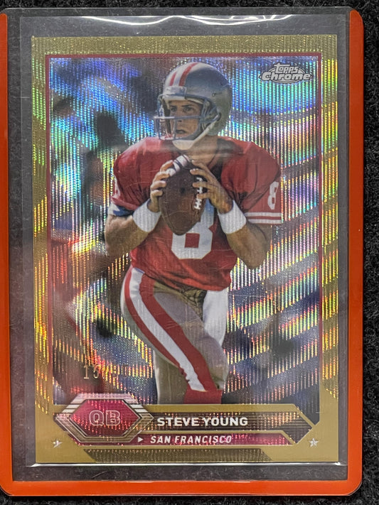 2023 Topps Composite #49 Steve Young Topps Chrome Gold Wave Refractor #/50 49ers