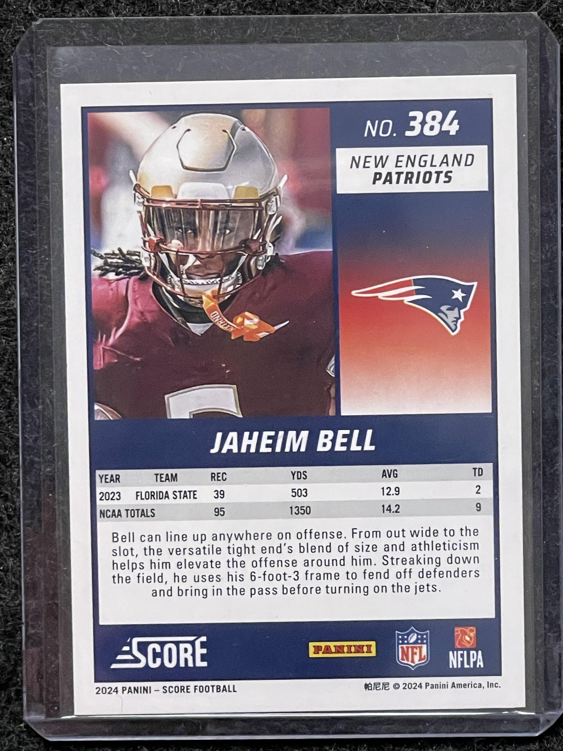 2024 Score #384 Jaheim Bell New England Patriots RC