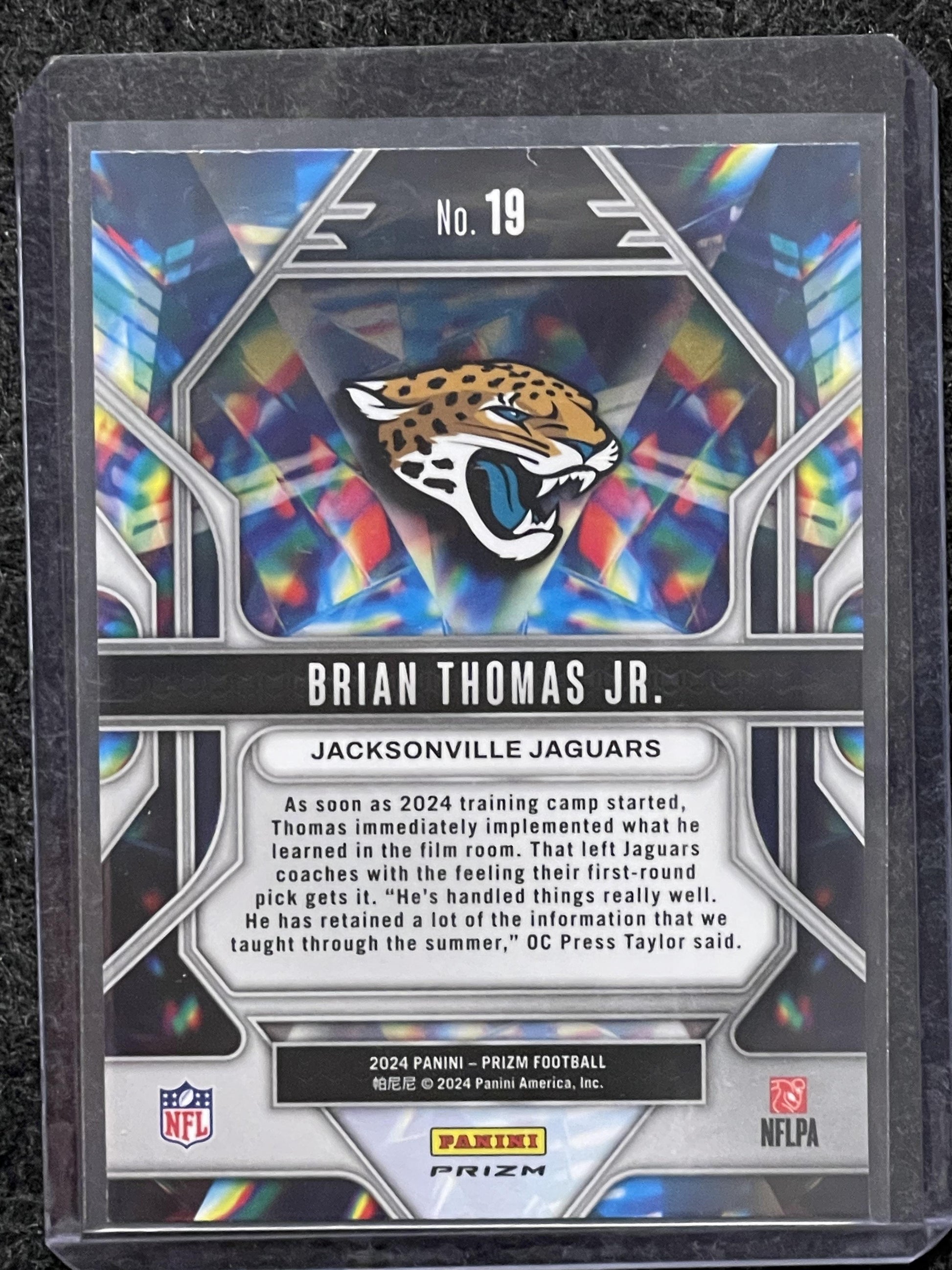 2024 Panini Prizm #19 Brian Thomas Jr. Prizmatic Green Ice Prizm Jaguars