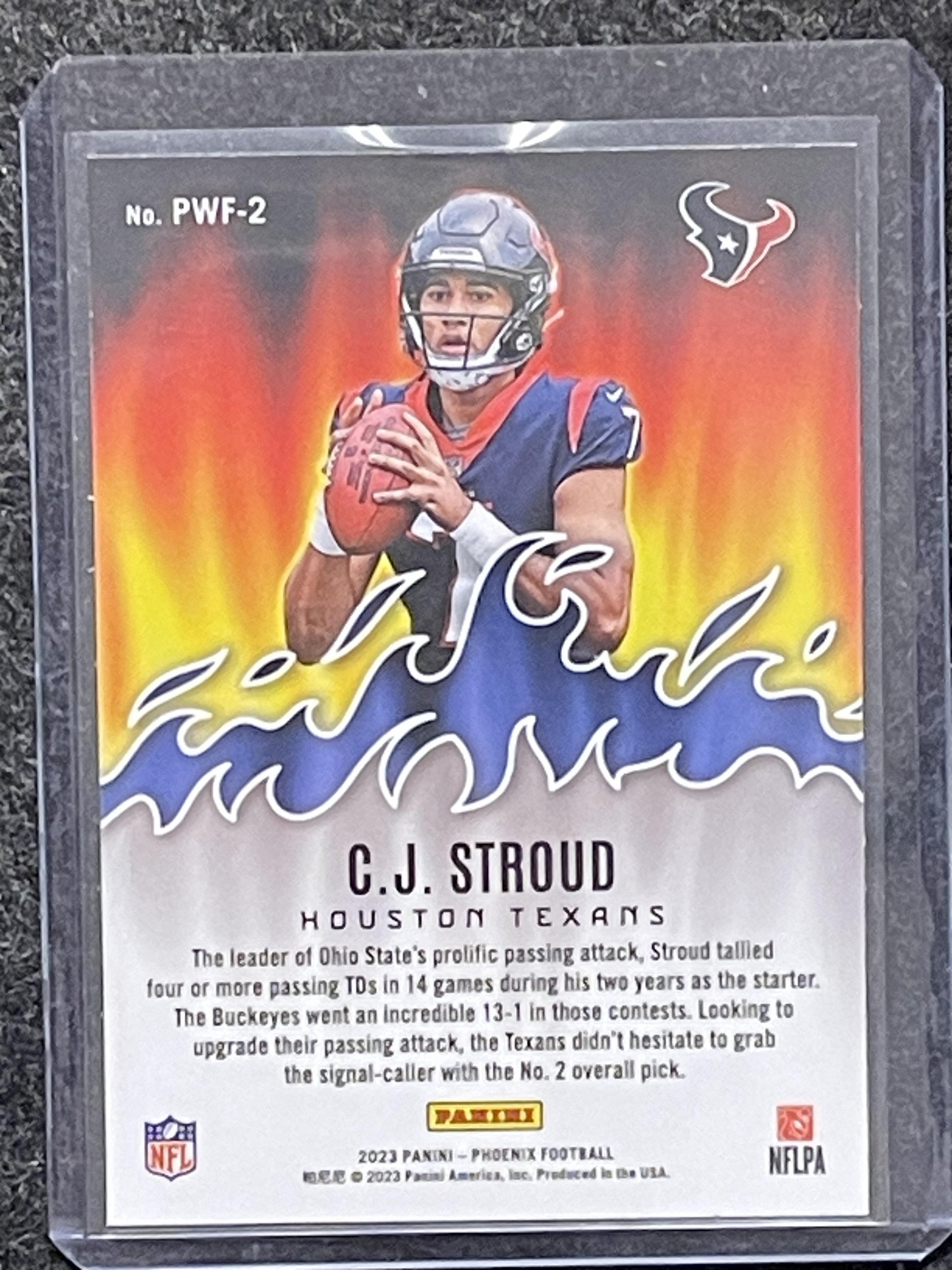 2023 Panini Phoenix #PWF-2 C.J. Stroud Playing With Fire Houston Texans