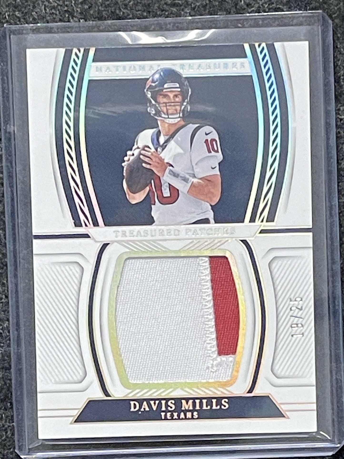 2022 Panini National Treasures #TPA-DMI Davis Mills Patches Holo Silver #/25