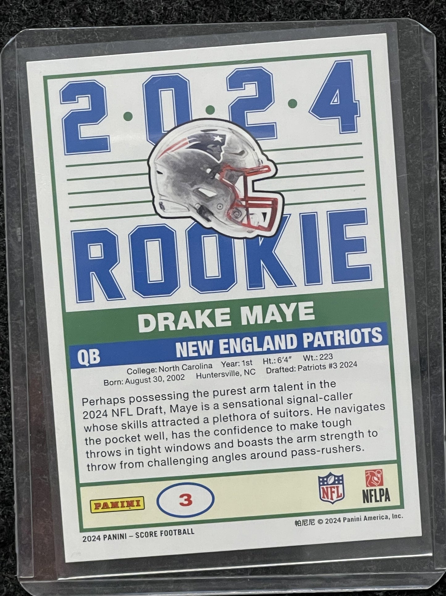 2024 Score #3 Drake Maye 35th Anniversary Rookies New England Patriots