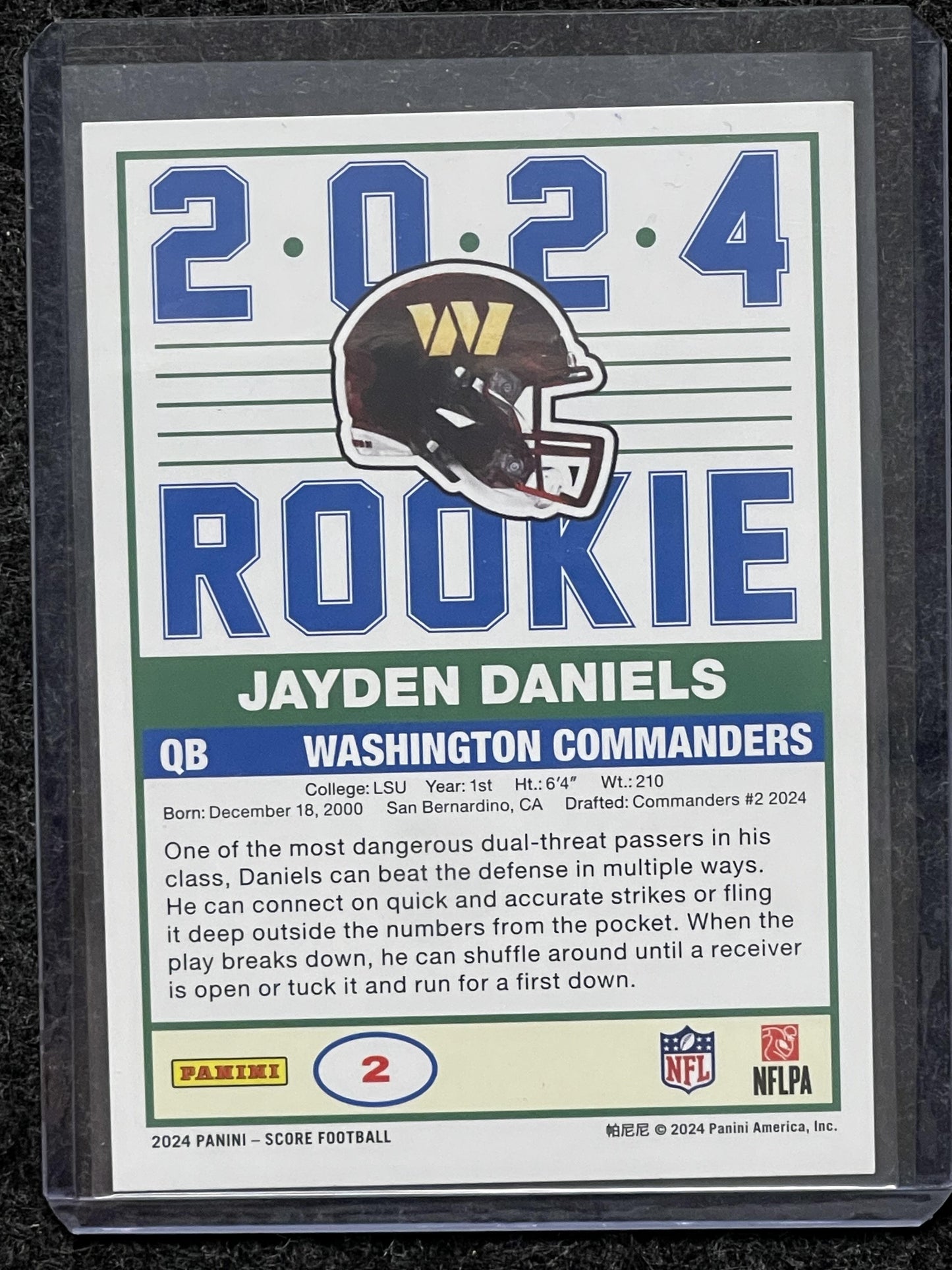 2024 Score #2 Jayden Daniels 35th Anniversary Rookies Washington Commanders