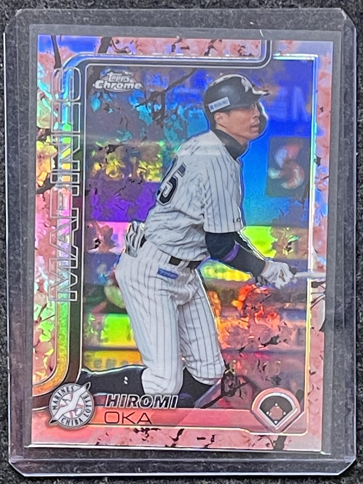 2025 Topps Chrome NPB #45 Hiromi Oka Cherry Blossom /15 Chiba Lotte Marines