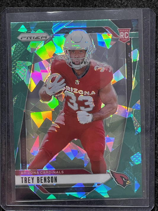 2024 Panini Prizm #392 Trey Benson Green Ice Arizona Cardinals RC