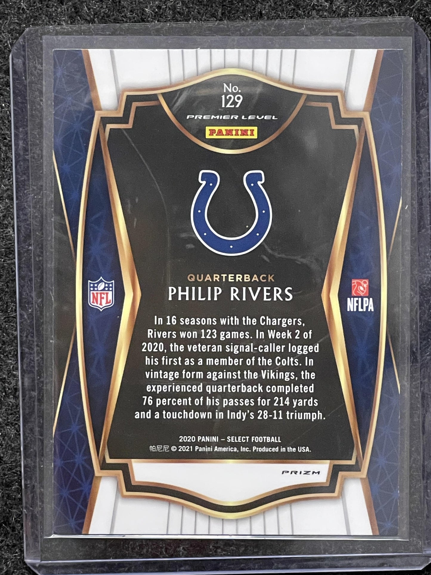 2020 Panini Select #129 Philip Rivers Silver Prizm Indianapolis Colts