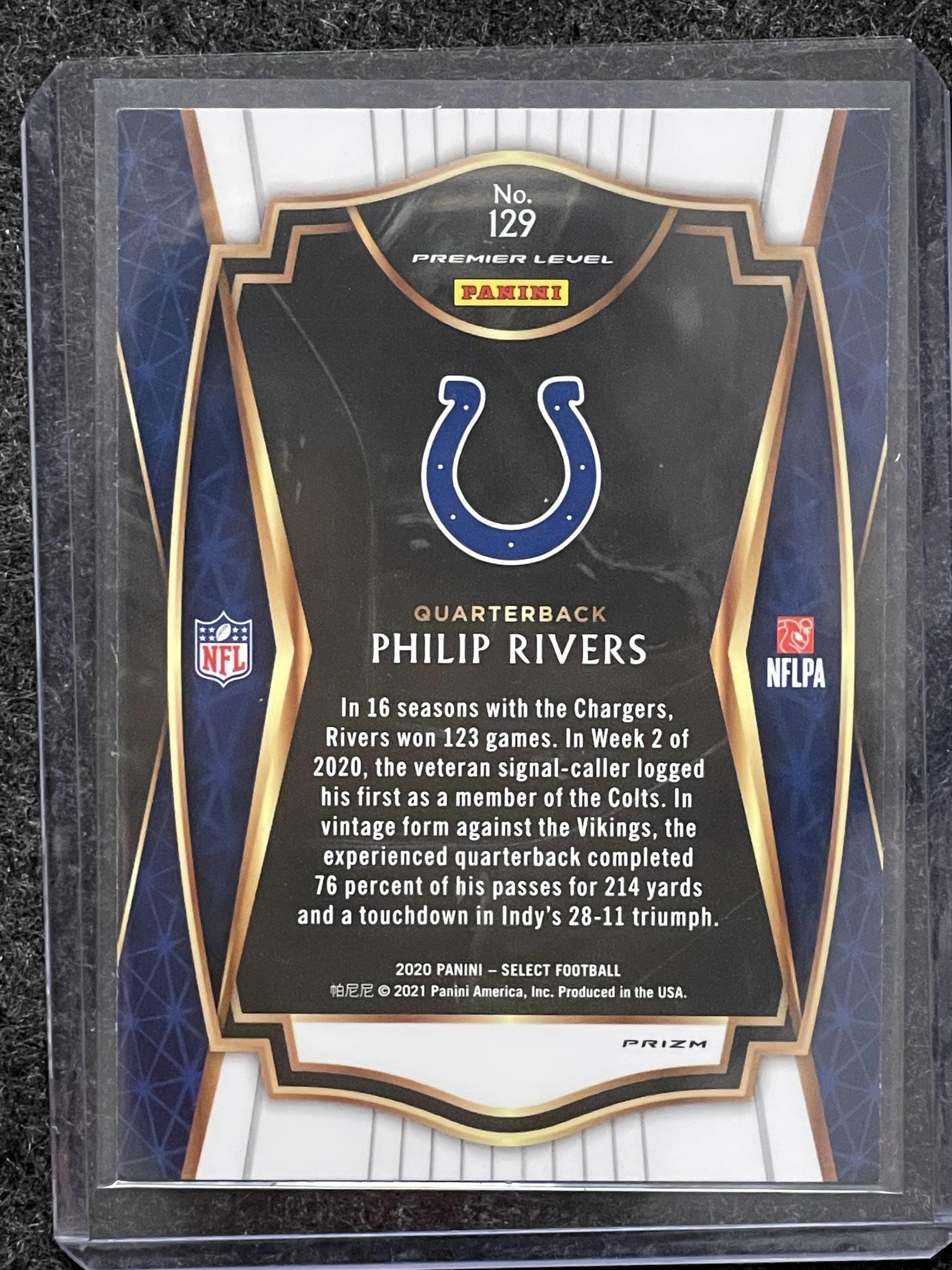 2020 Panini Select #129 Philip Rivers Silver Prizm Indianapolis Colts