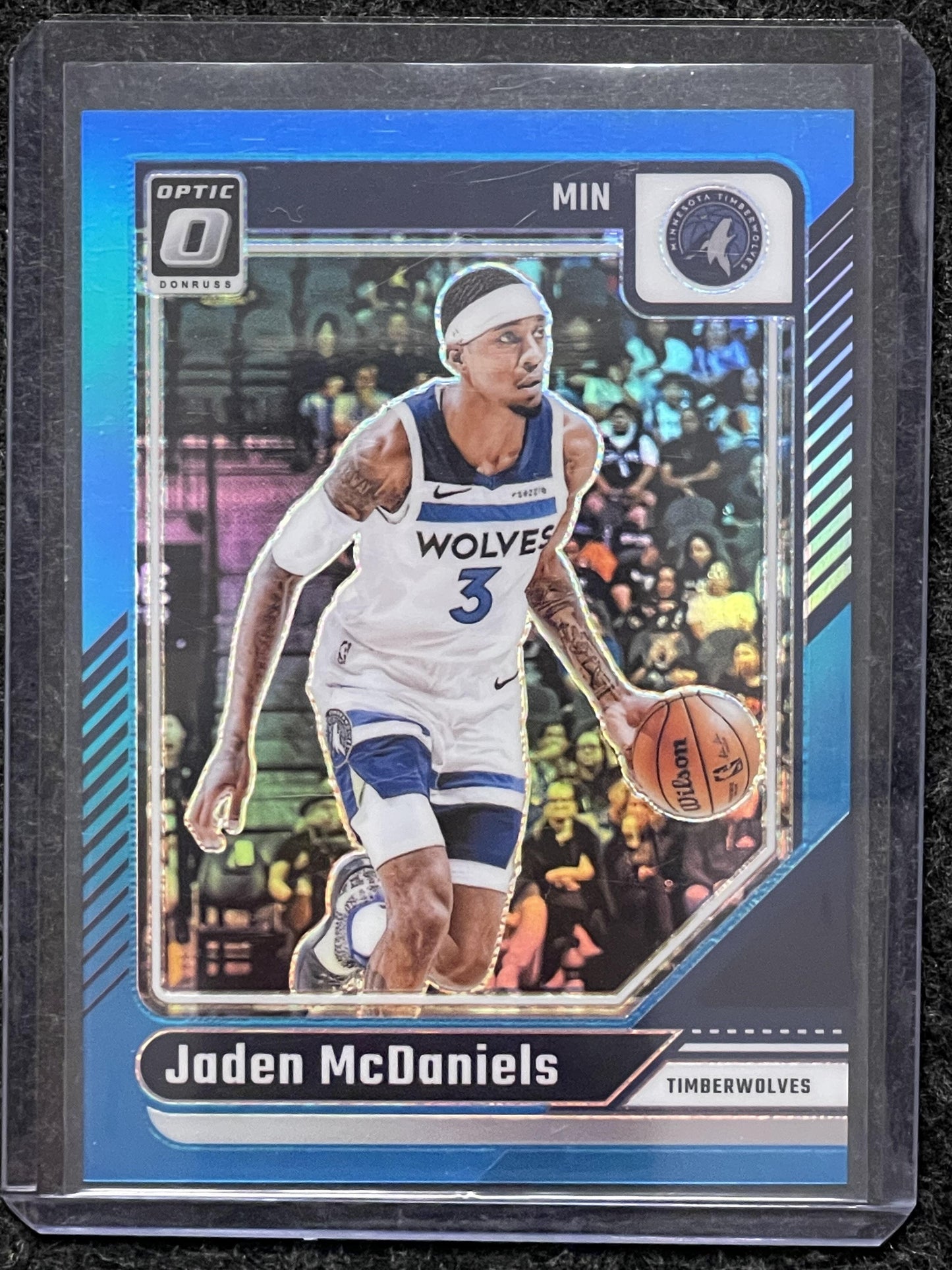 2024-25 Donruss Optic #40 Jaden McDaniels Aqua #/225 Minnesota Timberwolves SN