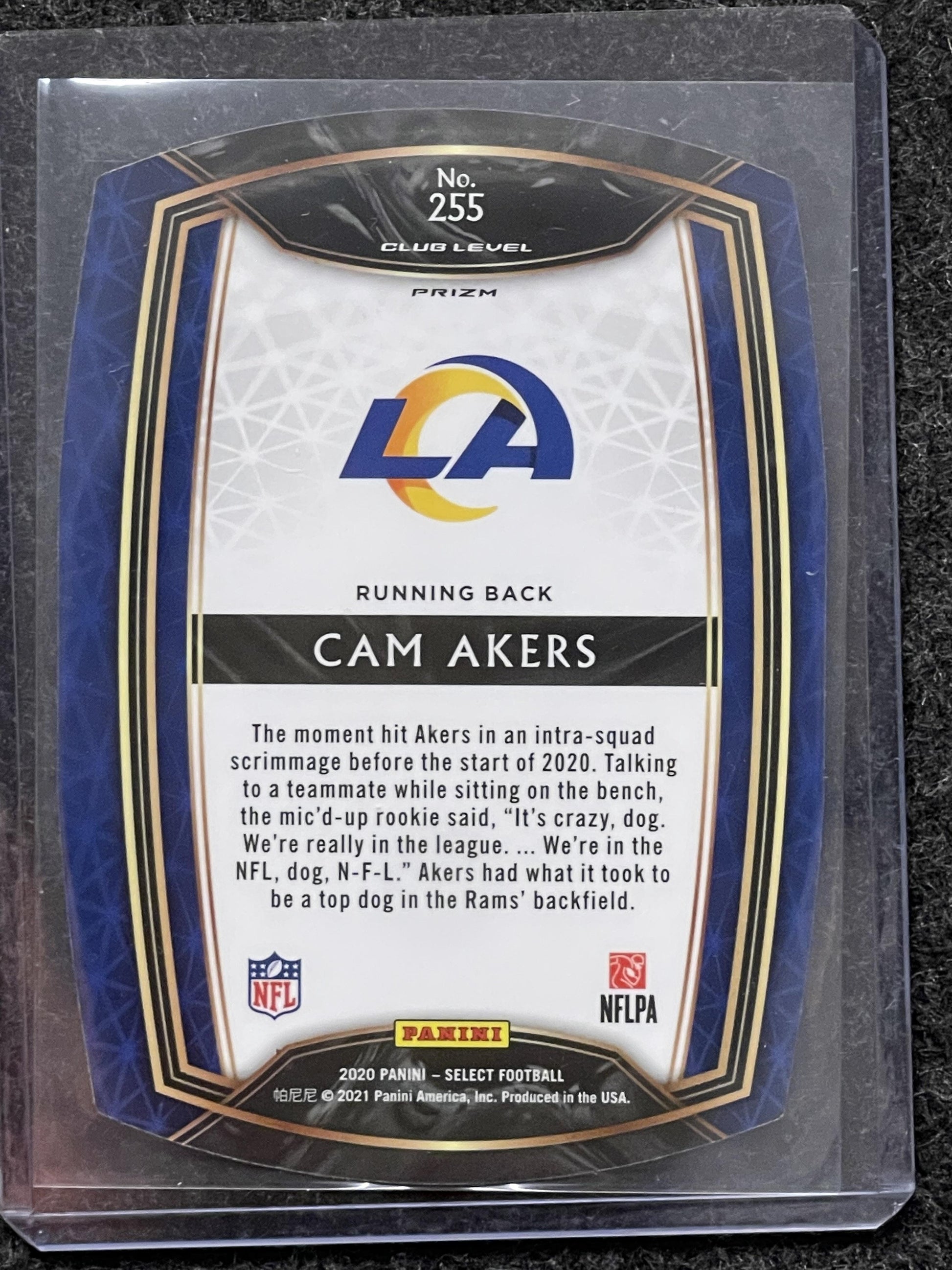 2020 Panini Select #255 Cam Akers Orange Prizm Die Cut Los Angeles Rams RC