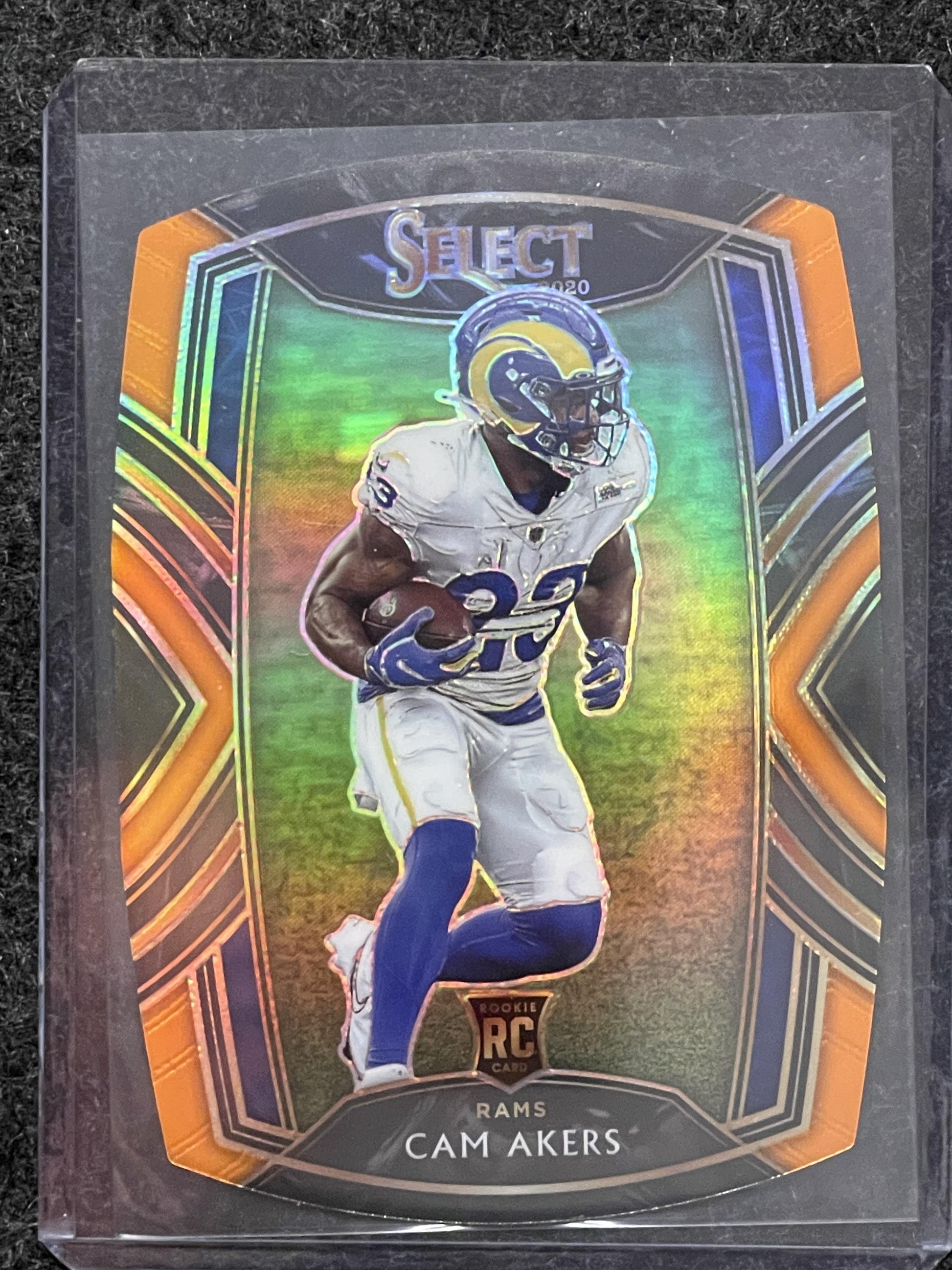 2020 Panini Select #255 Cam Akers Orange Prizm Die Cut Los Angeles Rams RC