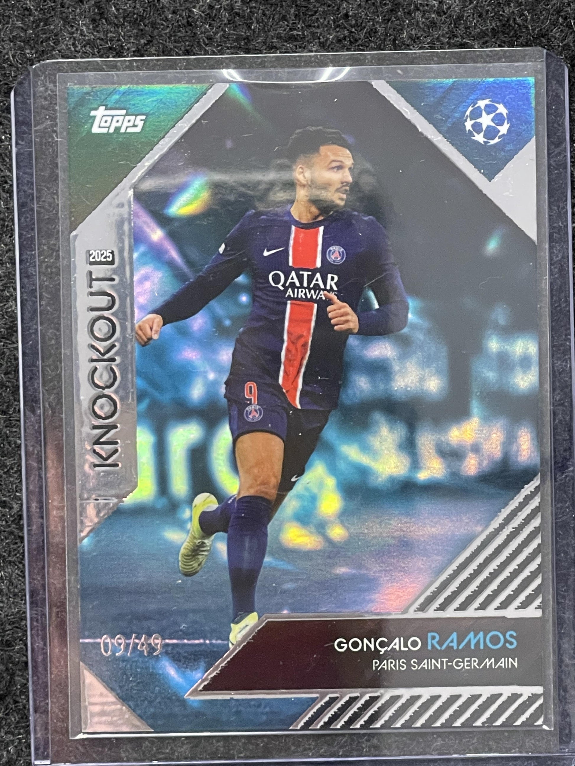 2024-25 Topps Knockout UCC #NNO Gonçalo Ramos Blue #/49 Paris Saint-Germain SN