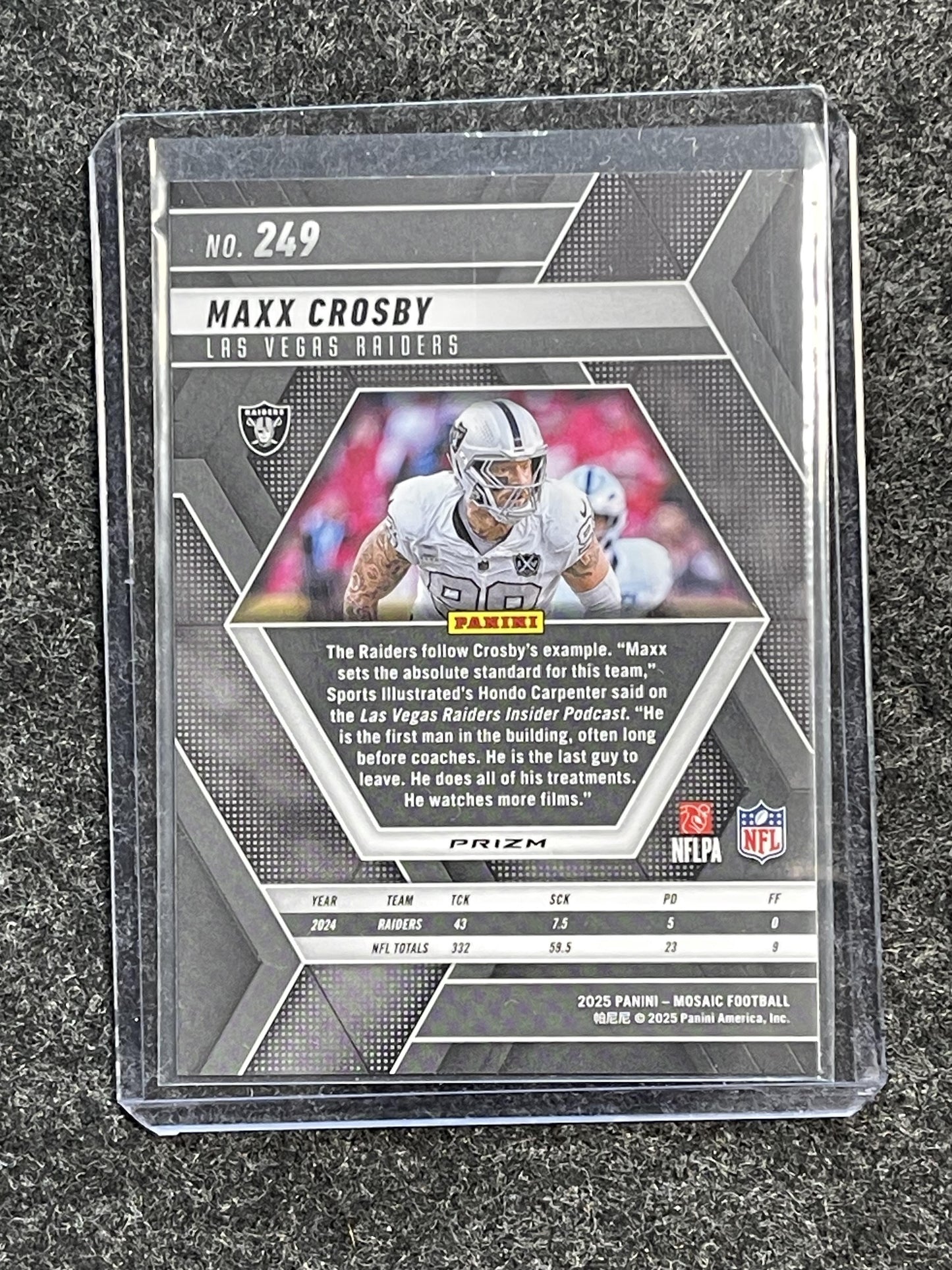 2025 Panini Mosaic #249 Maxx Crosby Mosaic Red Las Vegas Raiders