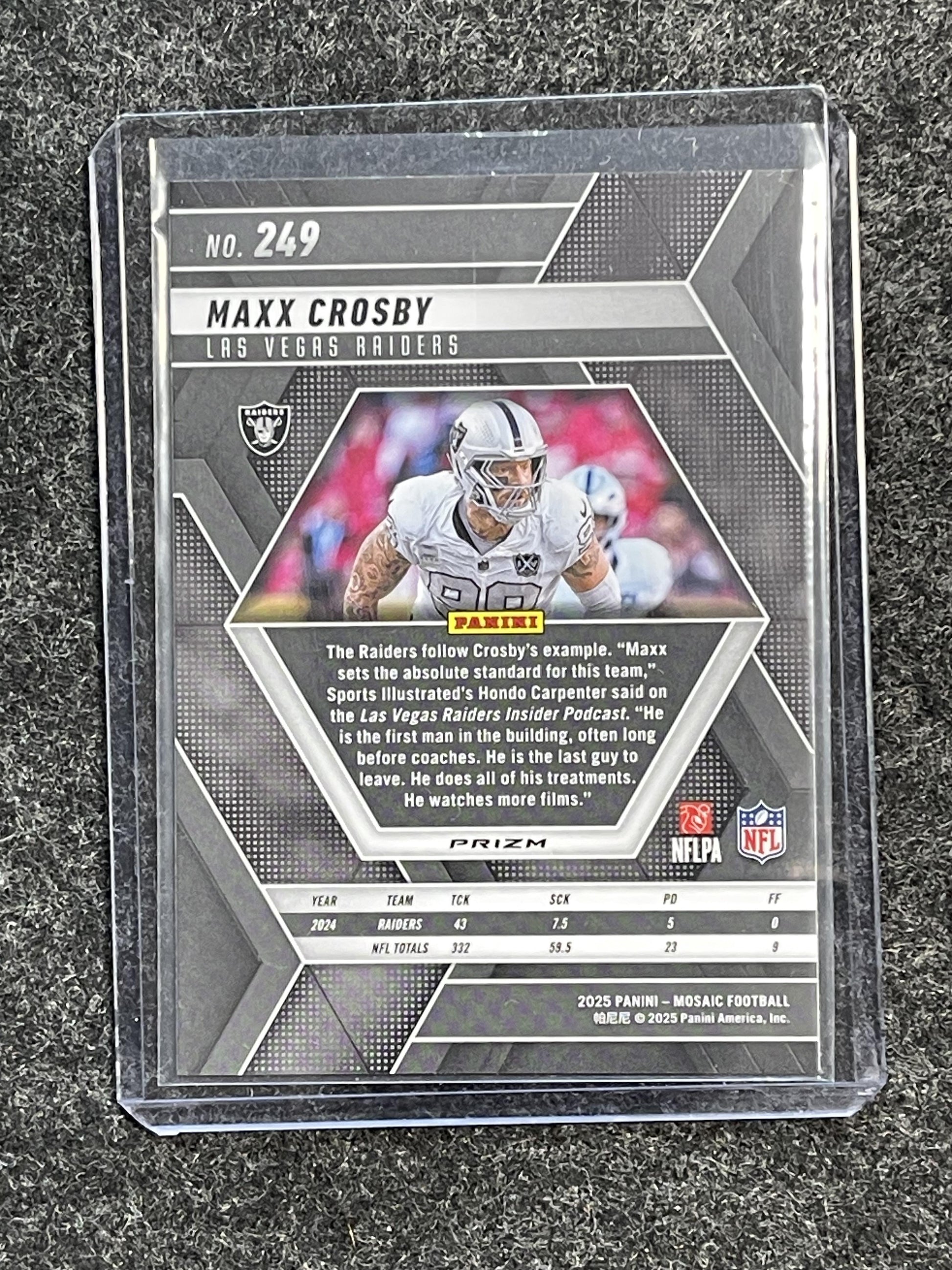 2025 Panini Mosaic #249 Maxx Crosby Mosaic Red Las Vegas Raiders
