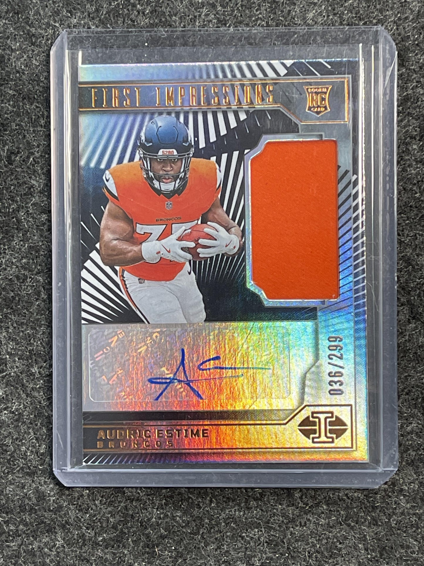 2024 Panini Illusions #128 Audric Estime First Impressions RPA Bronze #/299