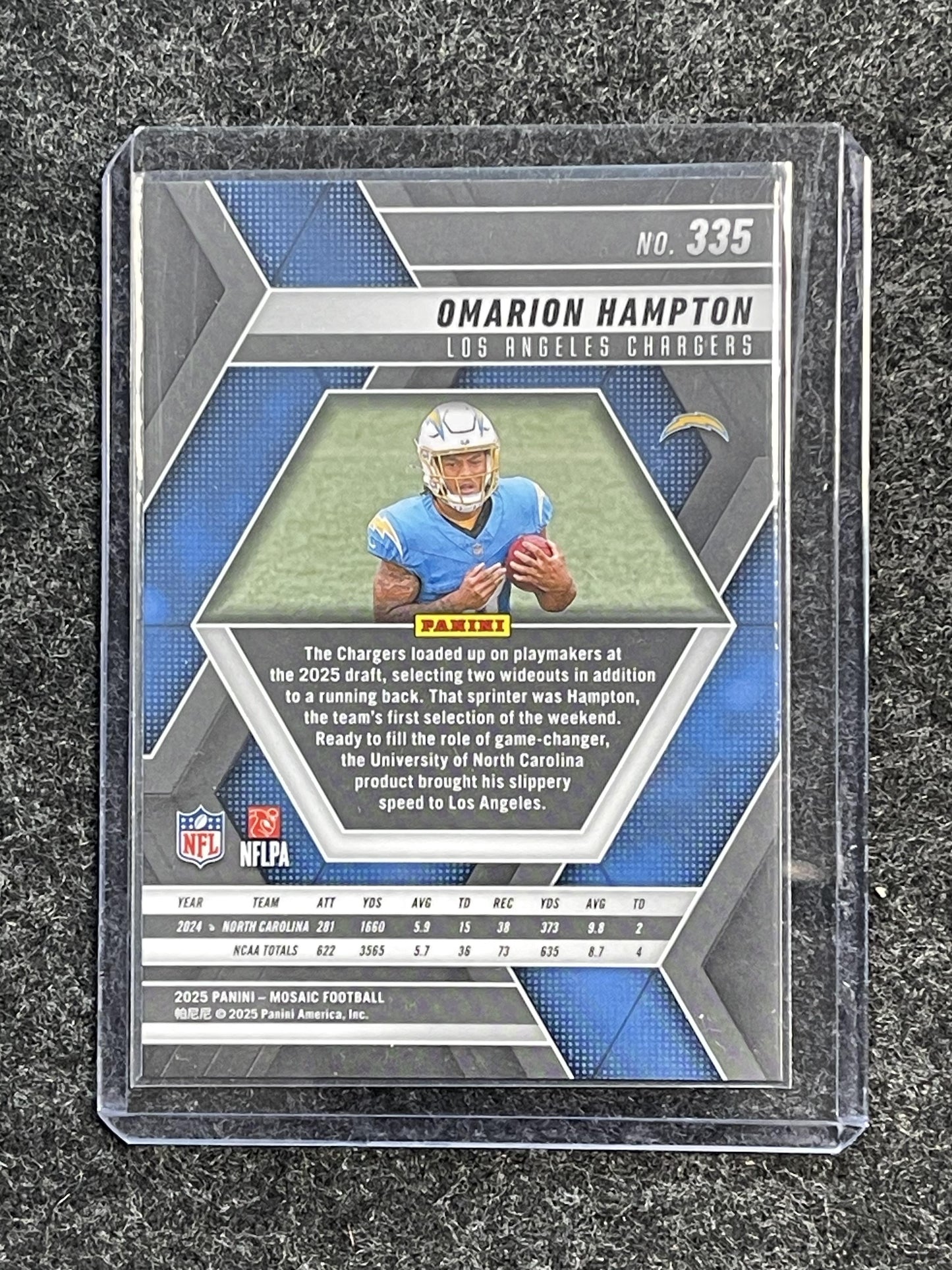 2025 Panini Mosaic #335 Omarion Hampton Los Angeles Chargers RC