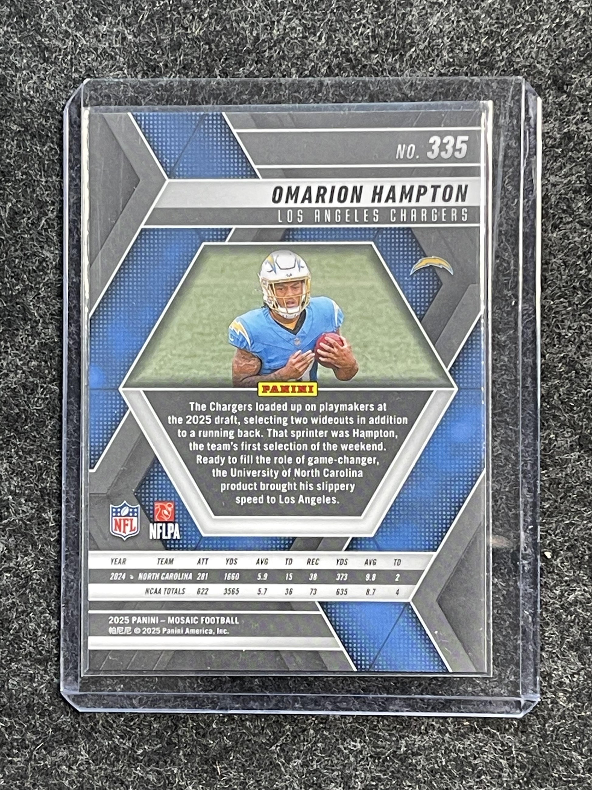 2025 Panini Mosaic #335 Omarion Hampton Los Angeles Chargers RC