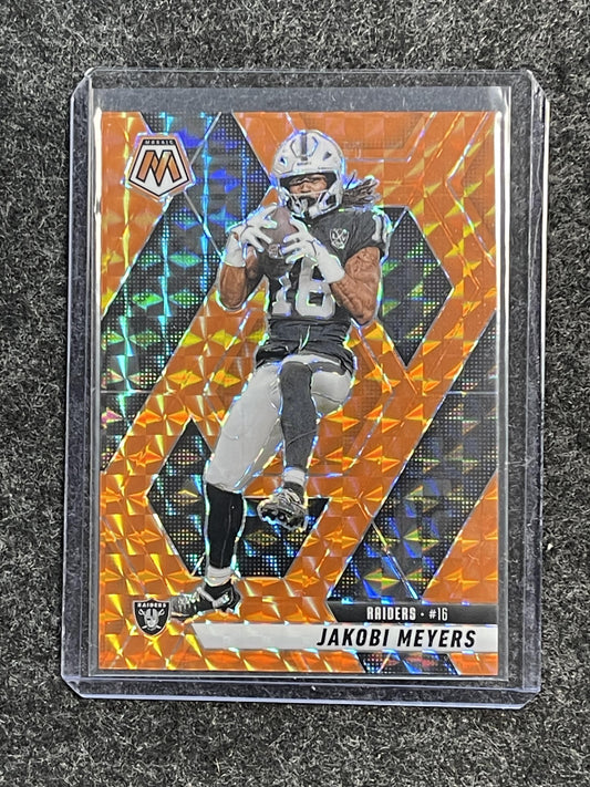 2025 Panini Mosaic #62 Jakobi Meyers Mosaic Orange #/199 Las Vegas Raiders SN