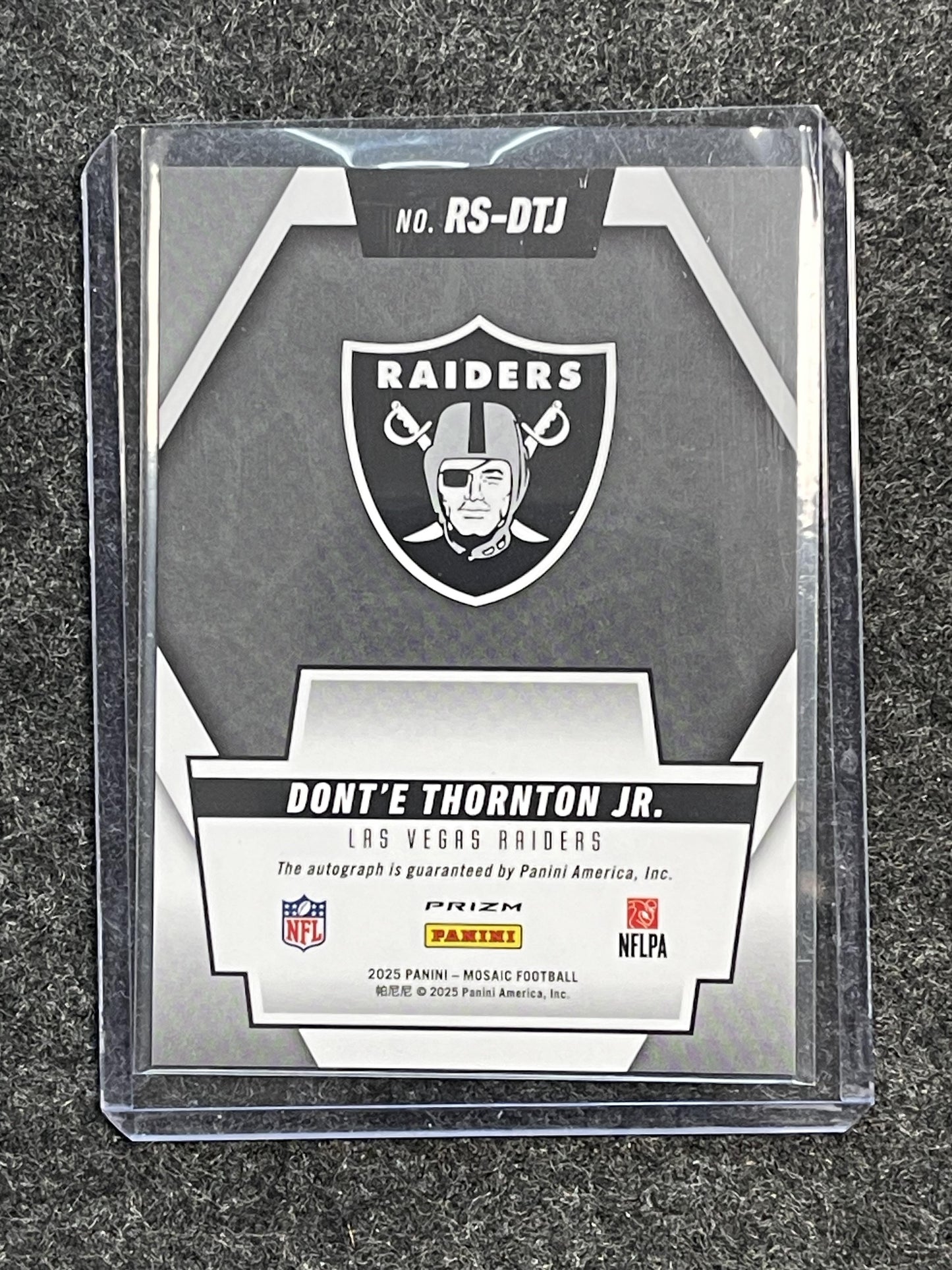 2025 Panini Mosaic #RS-DTJ Dont’e Thornton Jr. Rookie Scripts Raiders