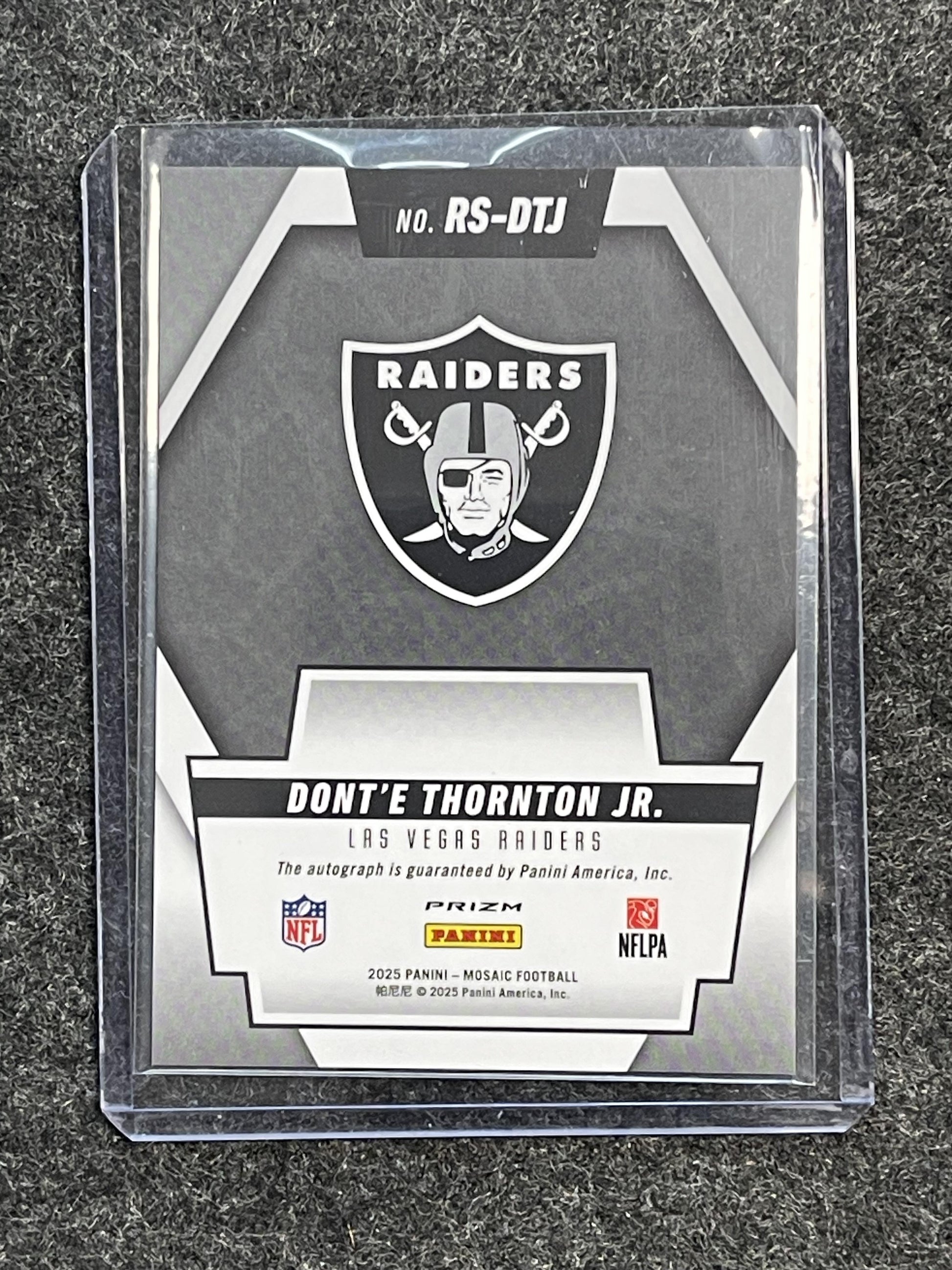 2025 Panini Mosaic #RS-DTJ Dont’e Thornton Jr. Rookie Scripts Raiders