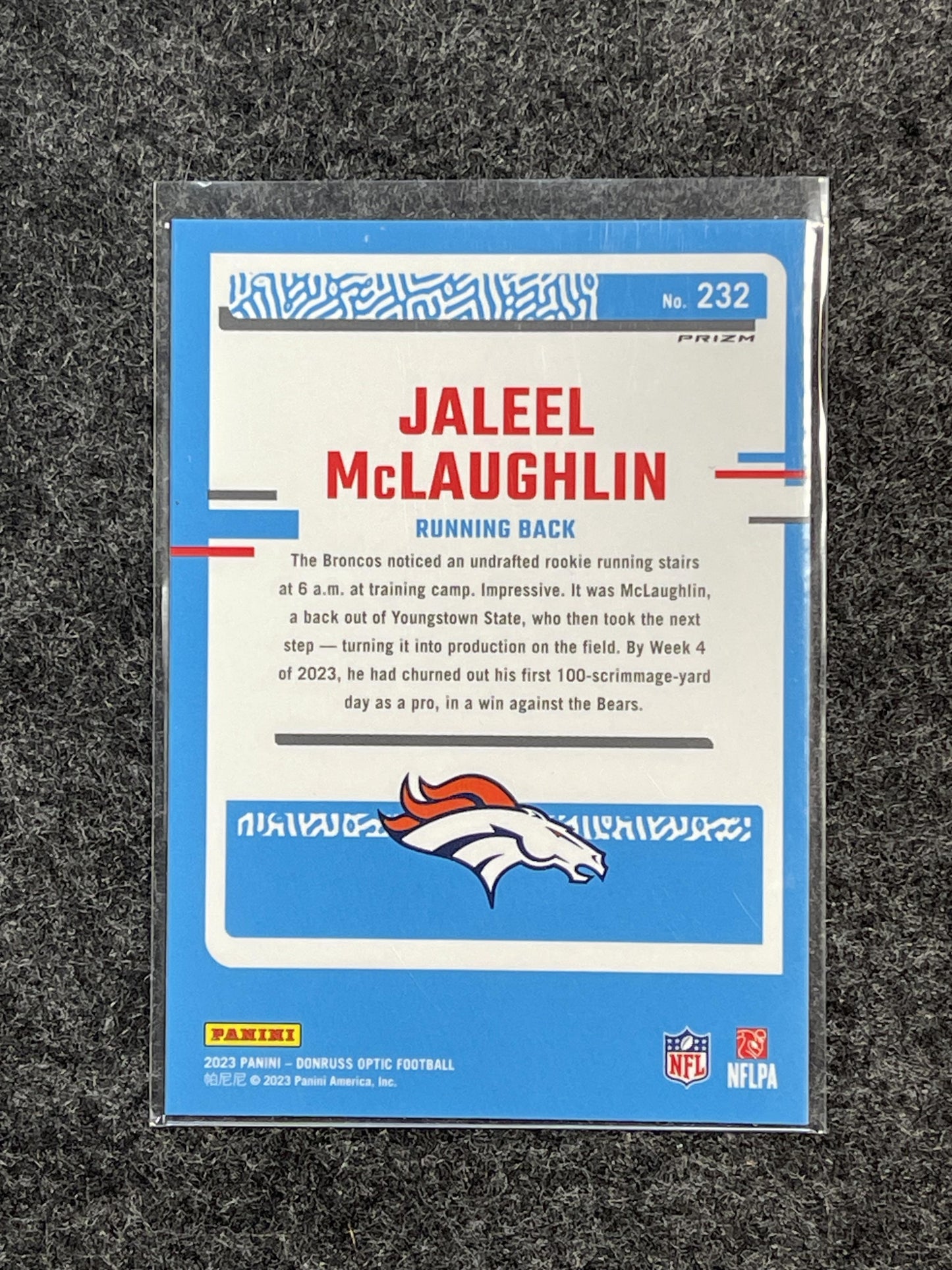 2023 Donruss Optic #232 Jaleel McLaughlin Stars Denver Broncos RC