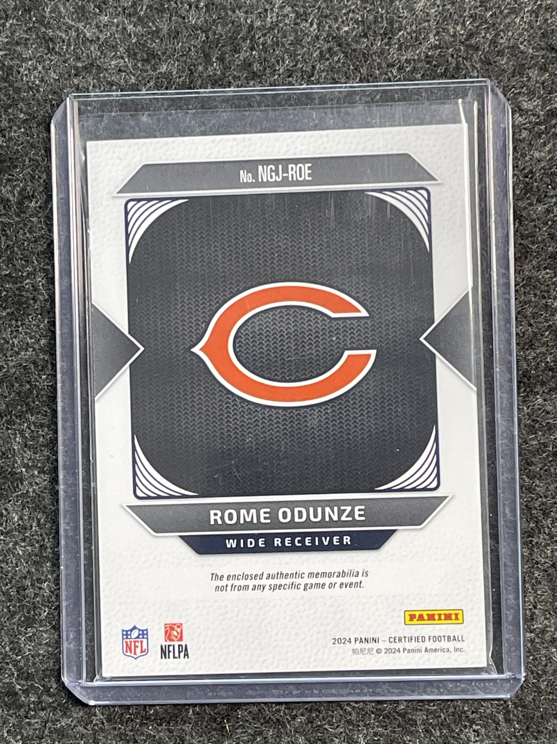 2024 Panini Certified #NGJ-ROE Rome Odunze New Gen Jerseys Mirror #/399 Bears