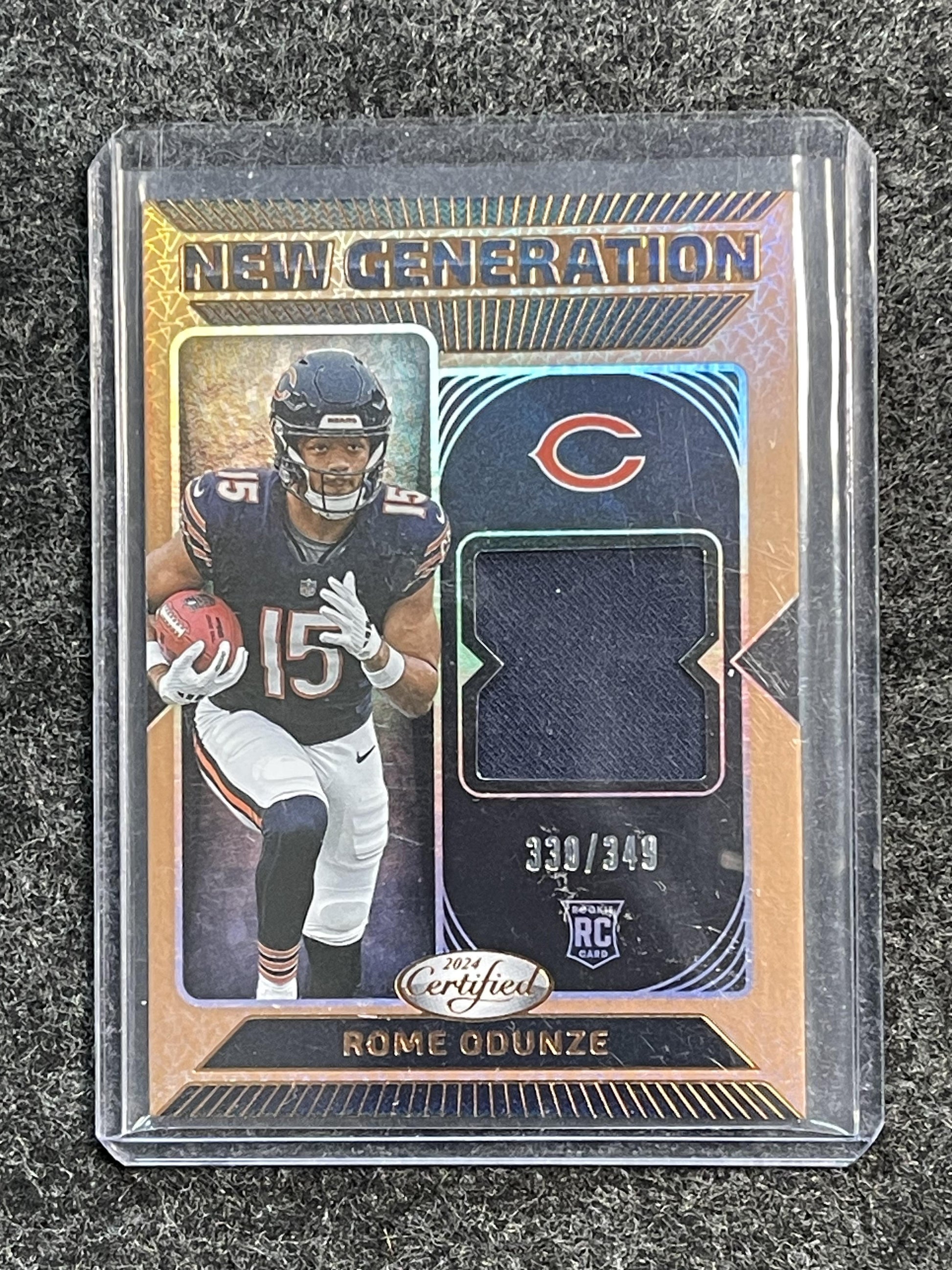 2024 Panini Certified #NGJ-ROE Rome Odunze New Gen Jerseys Mirror Bronze #/349