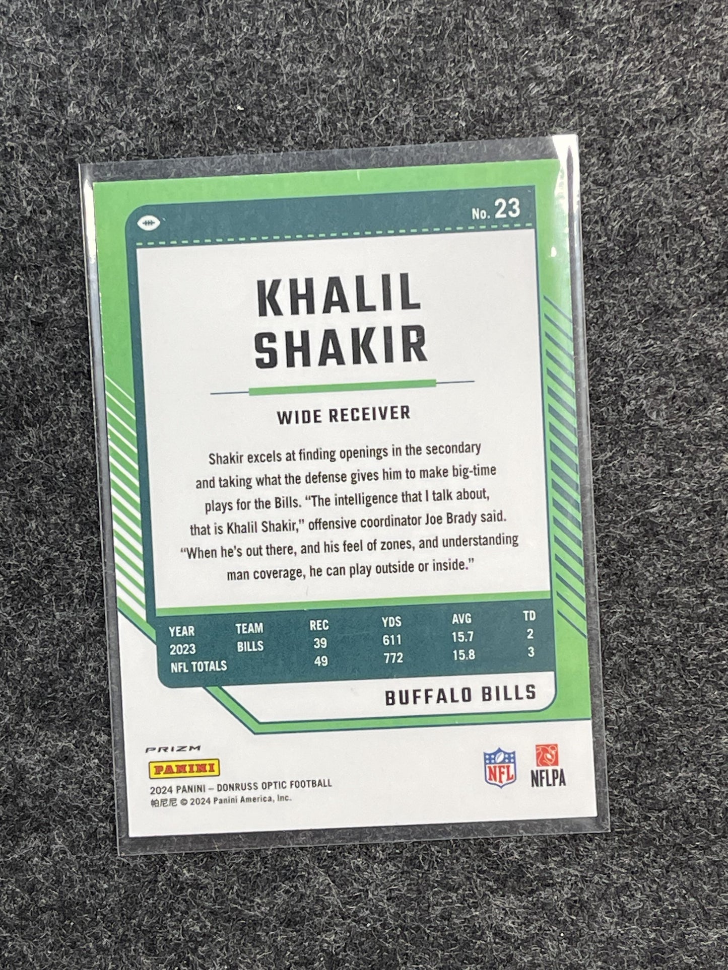 2024 Donruss Optic #23 Khalil Shakir Holo Buffalo Bills