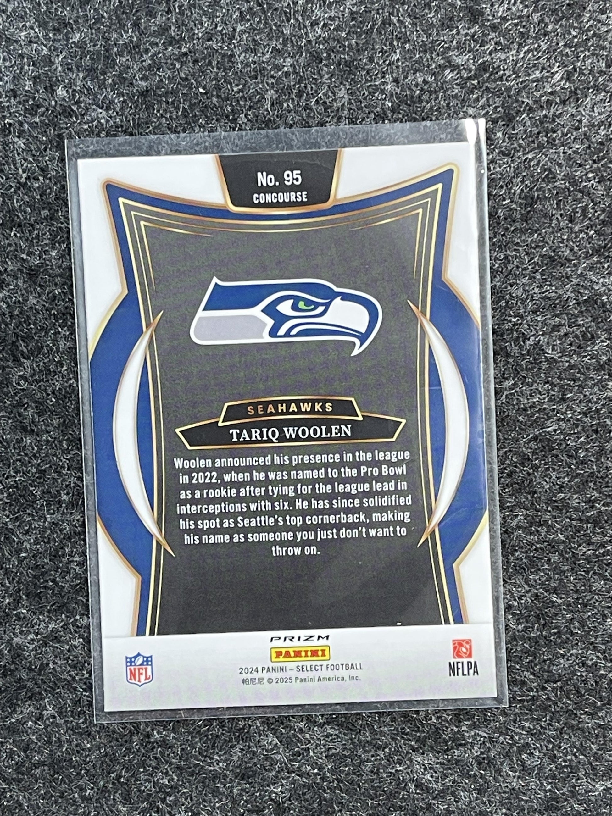 2024 Panini Select #95 Tariq Woolen Red & Blue Prizm Shock Seattle Seahawks