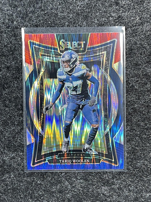 2024 Panini Select #95 Tariq Woolen Red & Blue Prizm Shock Seattle Seahawks