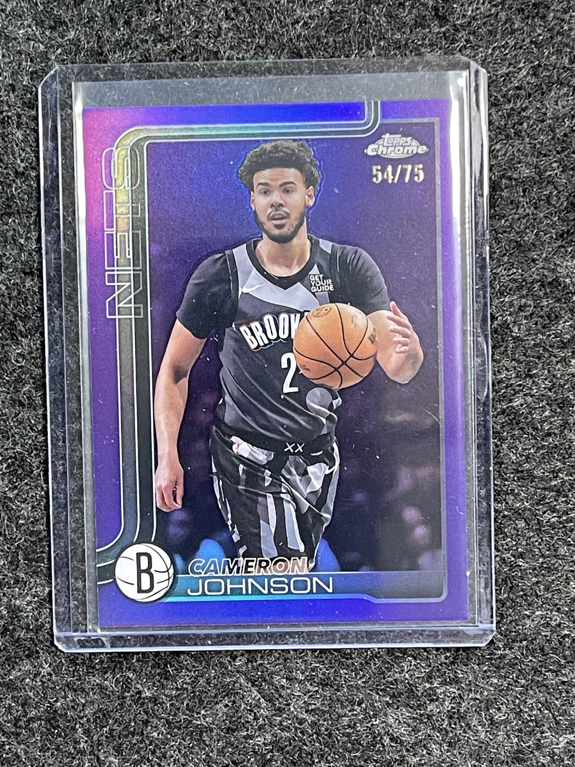 2025-26 Topps Chrome #84 Cameron Johnson Purple Refractor #/75 Brooklyn Nets SN