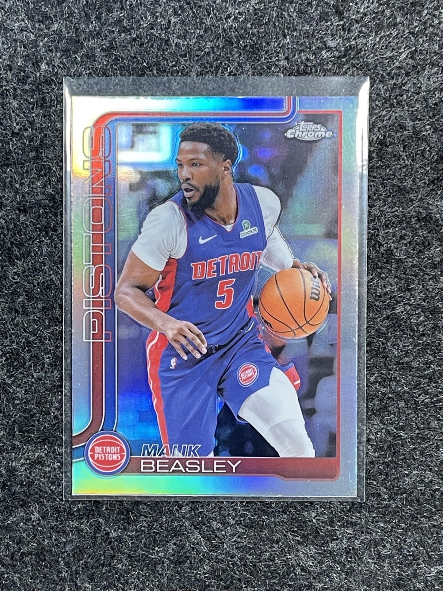 2025-26 Topps Chrome #36 Malik Beasley Refractor Detroit Pistons