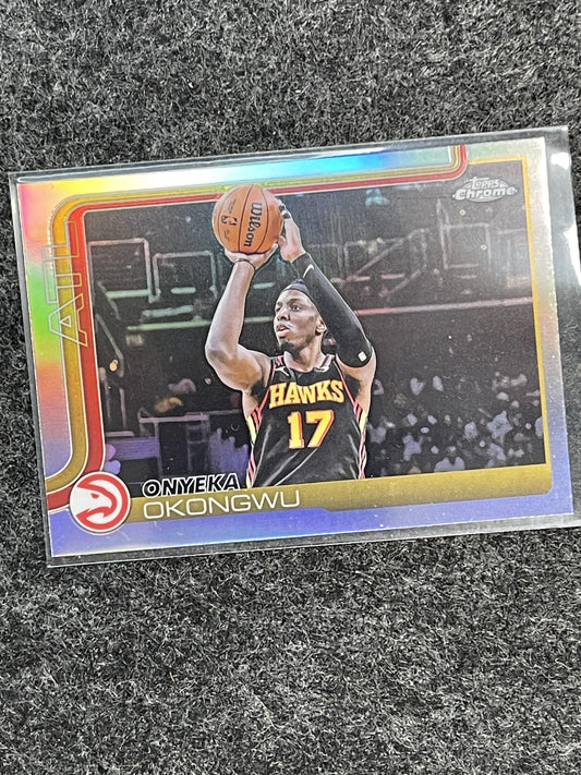 2025-26 Topps Chrome #21 Onyeka Okongwu Refractor Atlanta Hawks