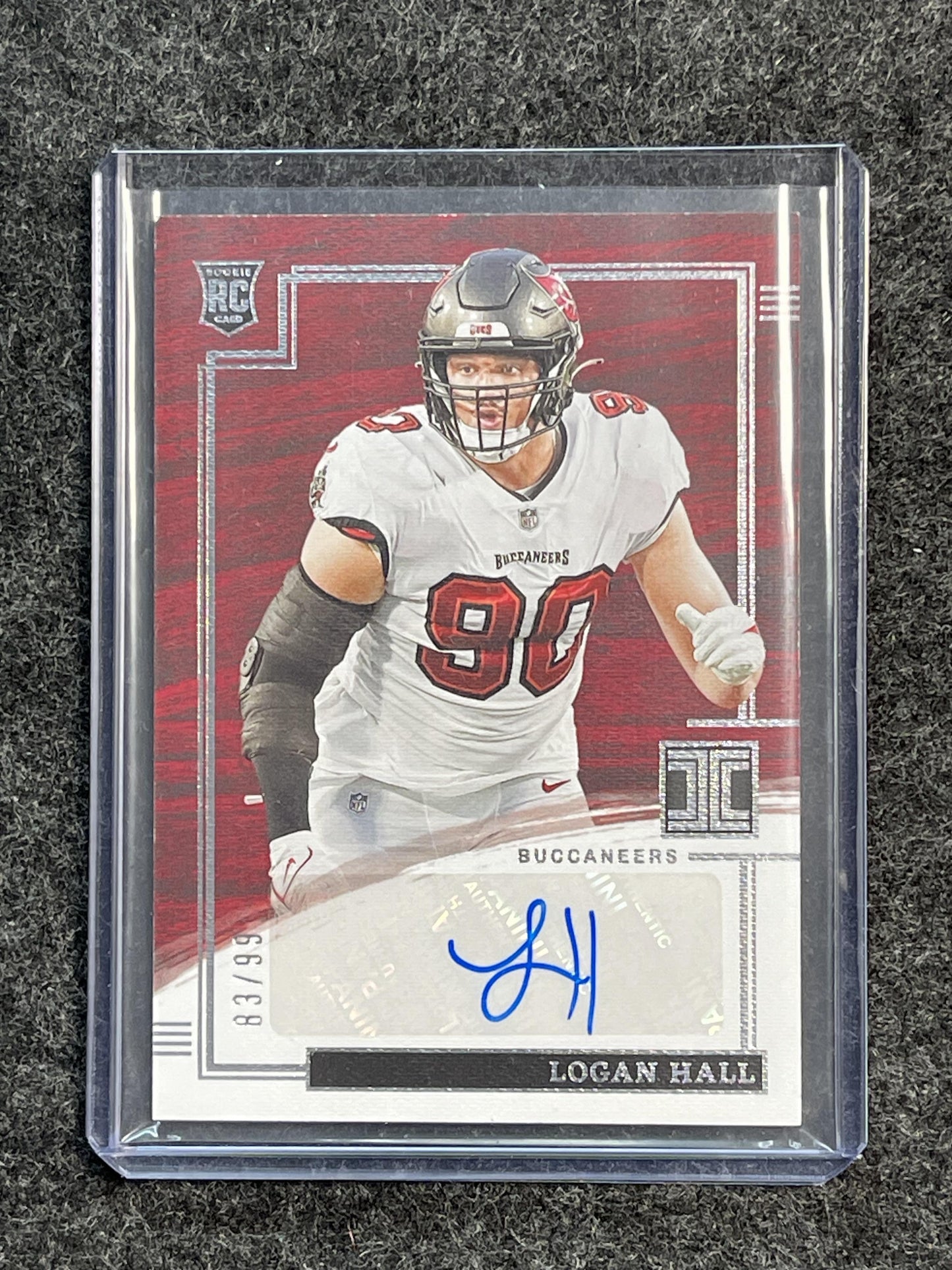 2022 Panini Impeccable #154 Logan Hall #/99 Tampa Bay Buccaneers SN,RC,AU
