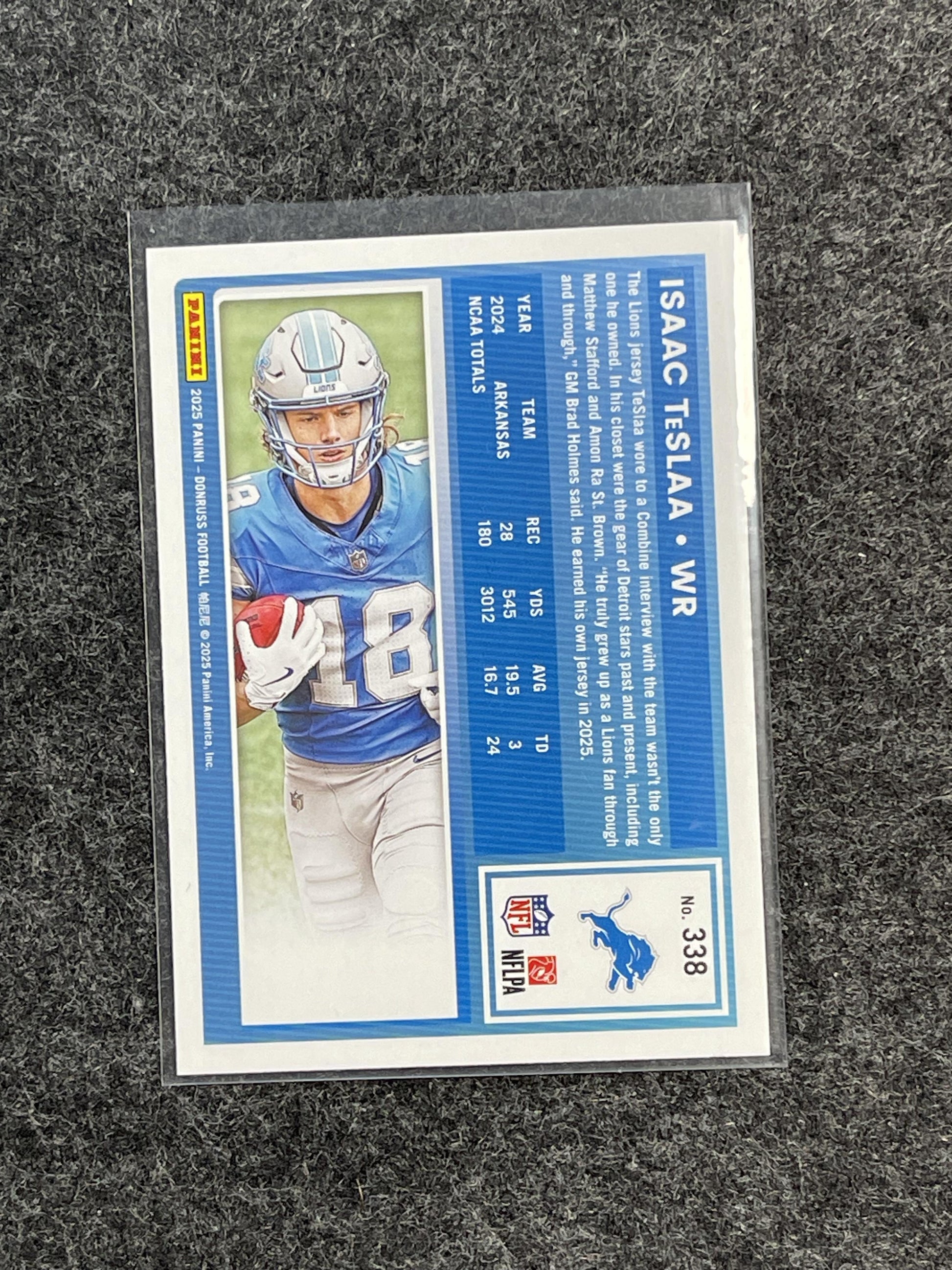2025 Donruss #338 Isaac TeSlaa Detroit Lions RC