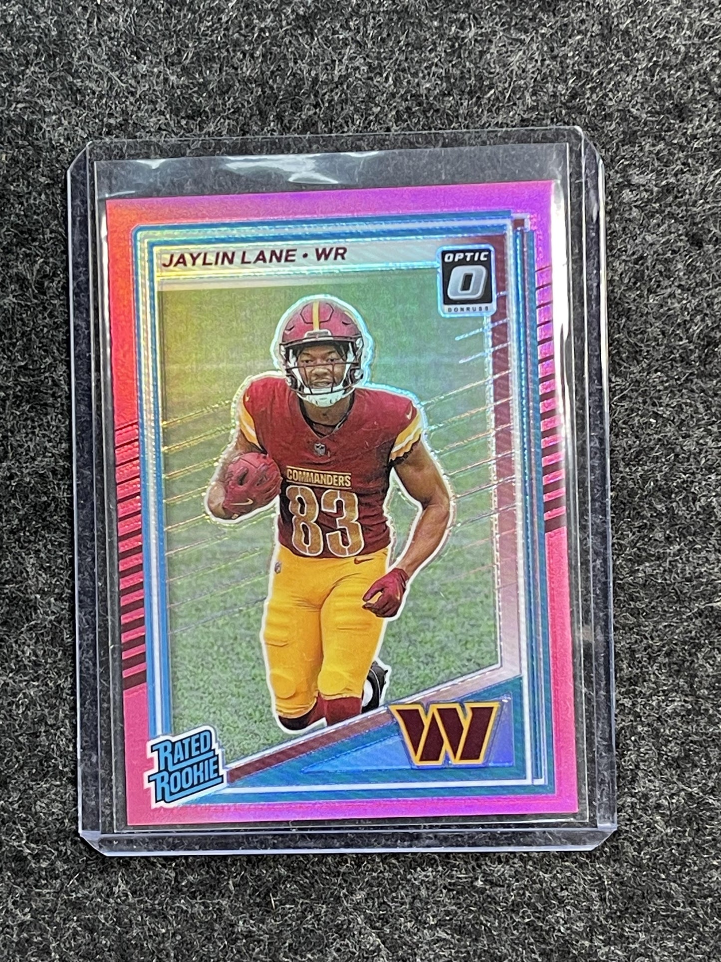 2025 Donruss #335 Jaylin Lane Optic Rated Rookies Preview Pink Commanders