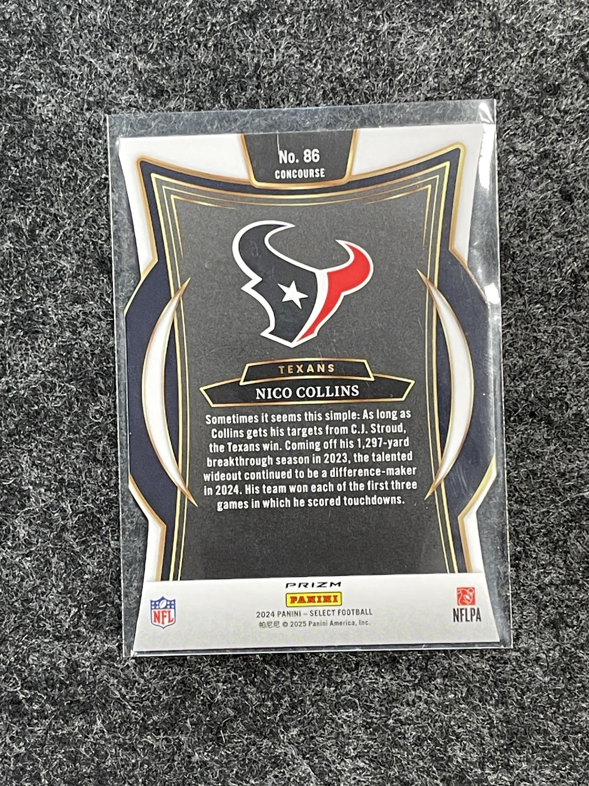 2024 Panini Select #86 Nico Collins Silver Prizm Die Cut Houston Texans