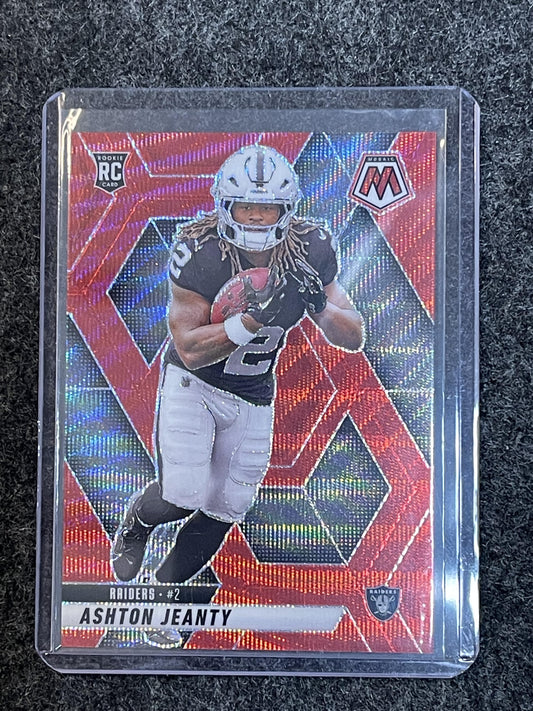 2025 Panini Mosaic #287 Ashton Jeanty Mosaic Red Wave #/29 Las Vegas Raiders RC