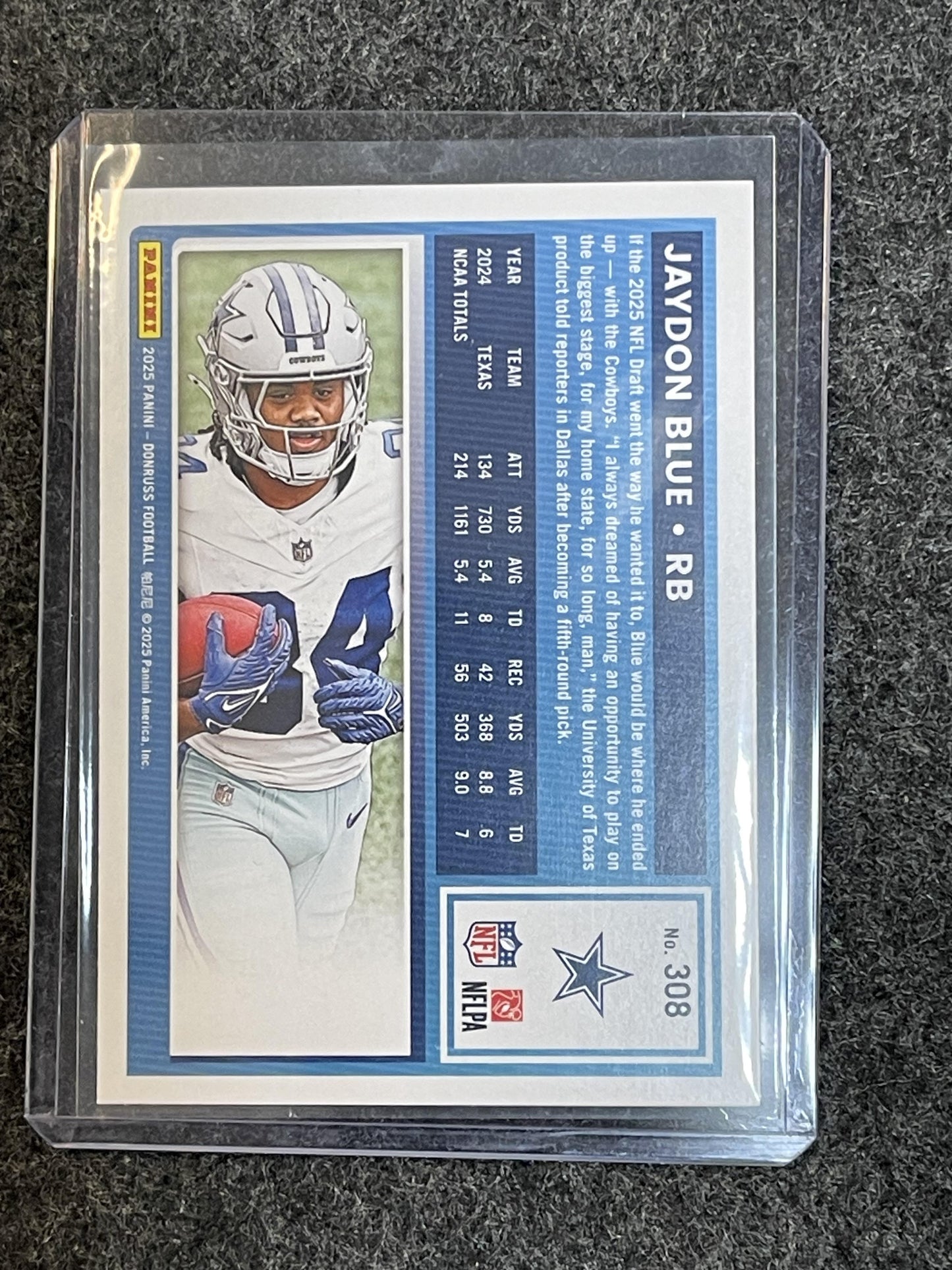 2025 Donruss #308 Jaydon Blue Press Proofs Green Dallas Cowboys RC
