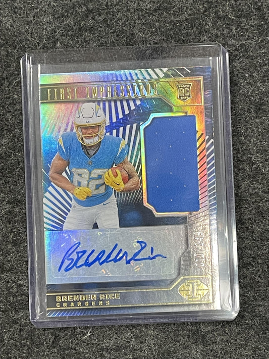 2024 Panini Illusions #119 Brenden Rice First Impressions Auto Memorabilia #/249