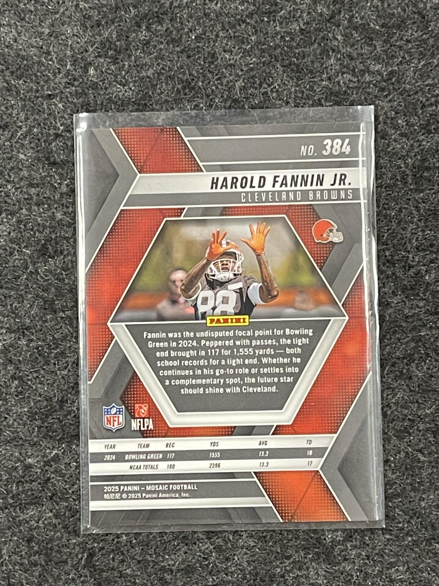 2025 Panini Mosaic #384 Harold Fannin Jr. Cleveland Browns RC