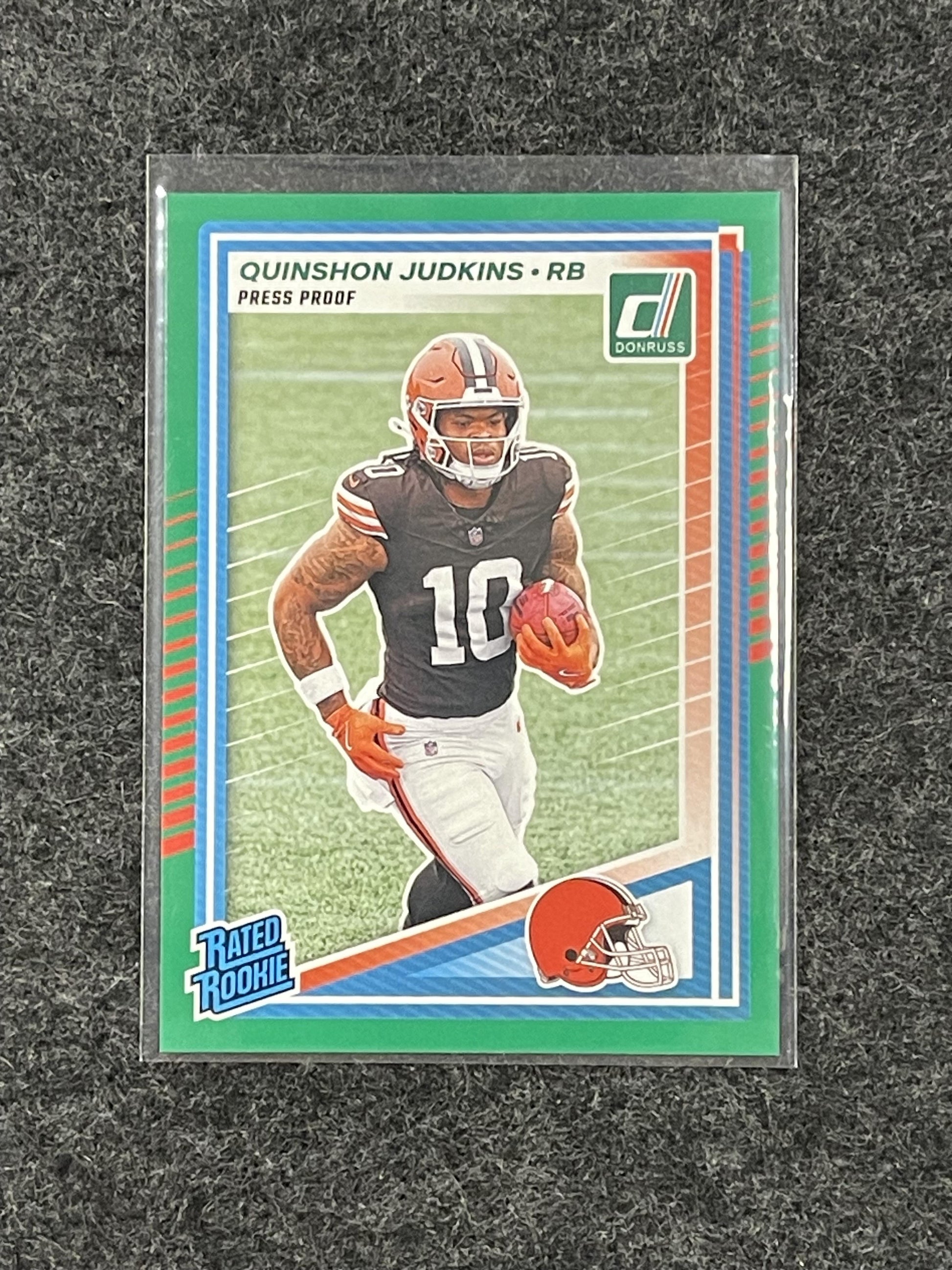 2025 Donruss #330 Quinshon Judkins Press Proofs Green Cleveland Browns RC