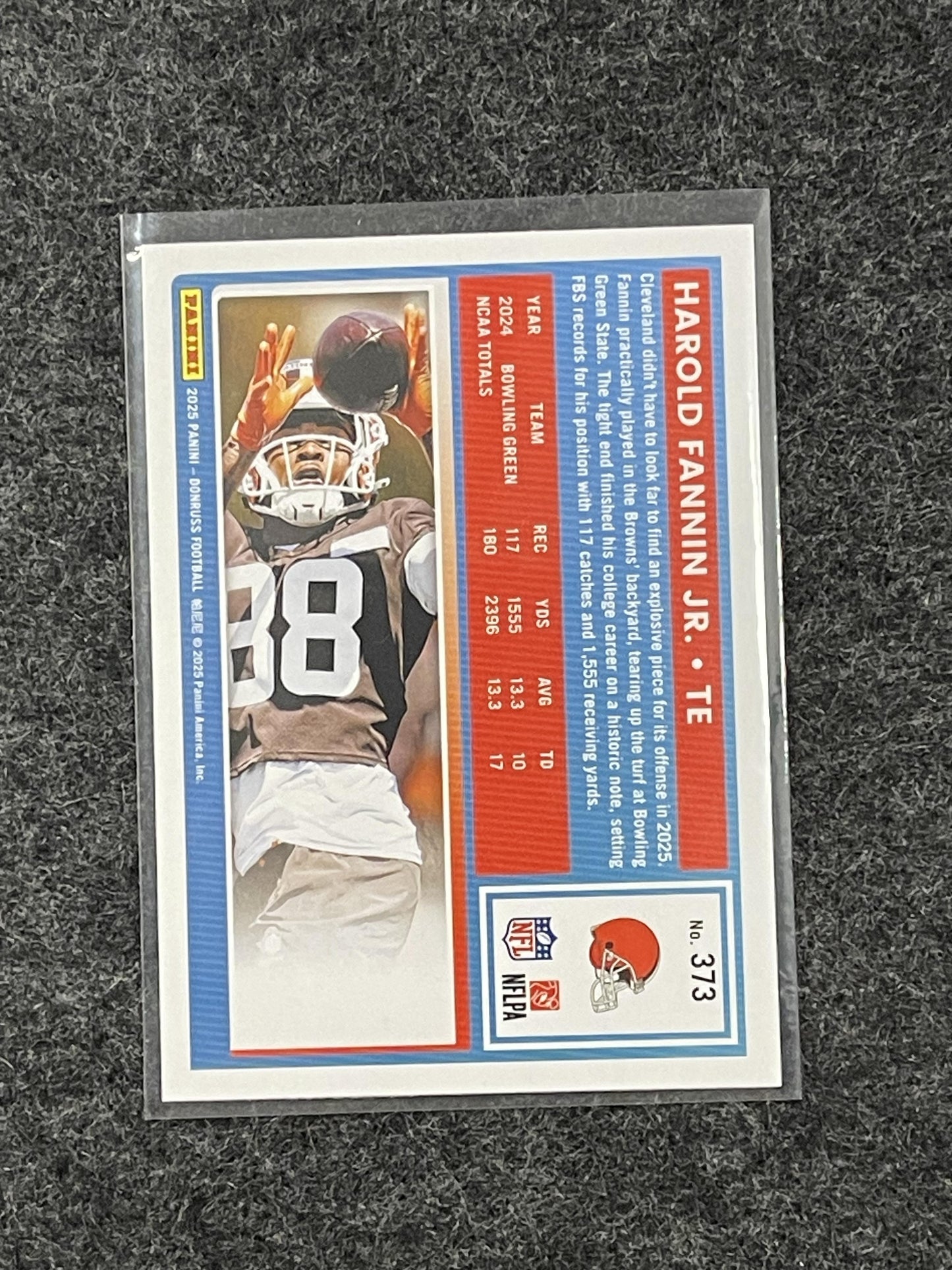 2025 Donruss #373 Harold Fannin Jr. Press Proofs Green Cleveland Browns RC