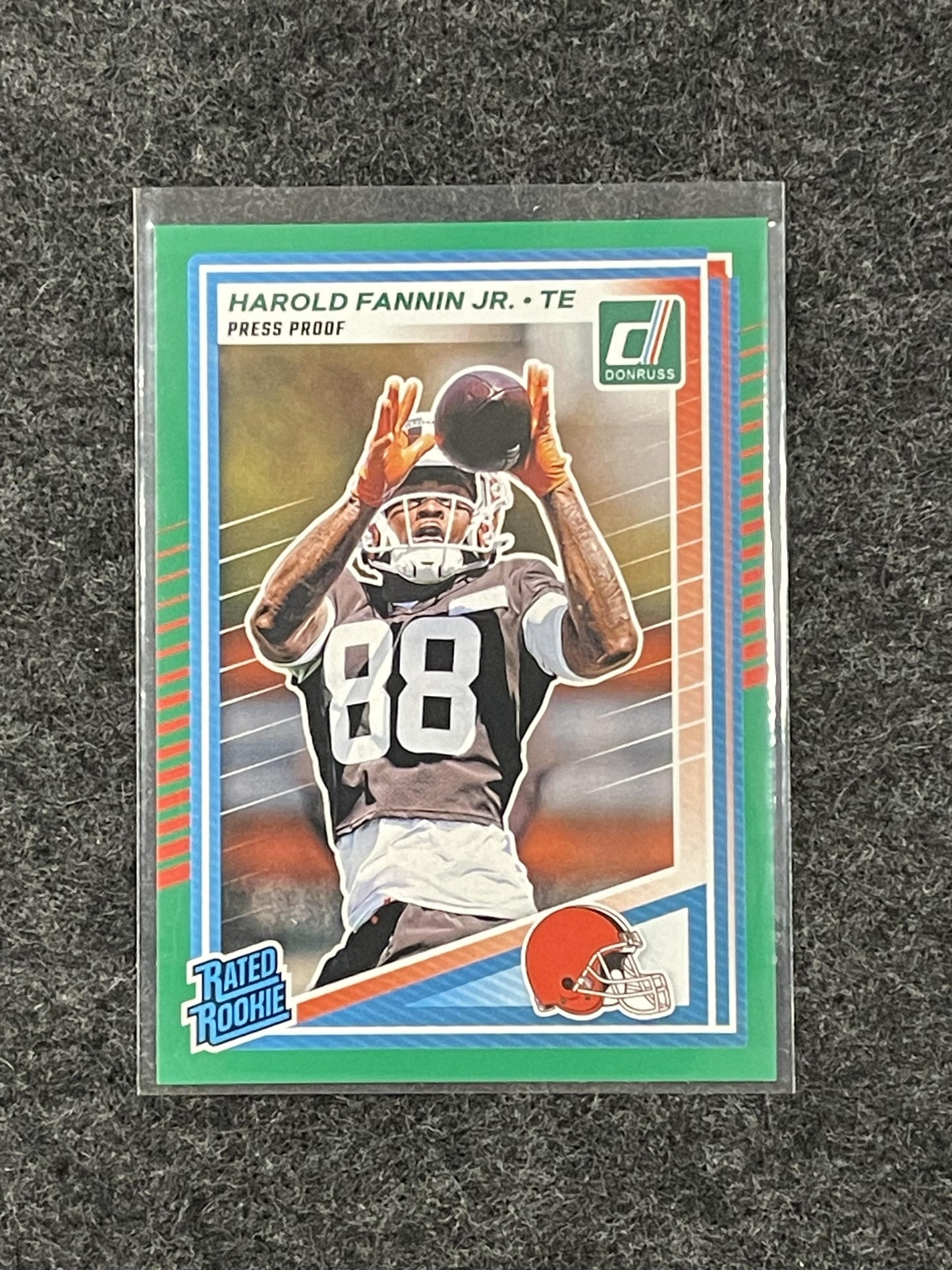 2025 Donruss #373 Harold Fannin Jr. Press Proofs Green Cleveland Browns RC