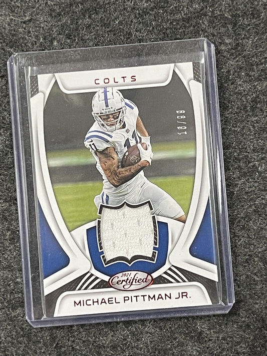 2021 Panini Certified #M-MPJ Michael Pittman Jr. Materials Red #/99 Colts