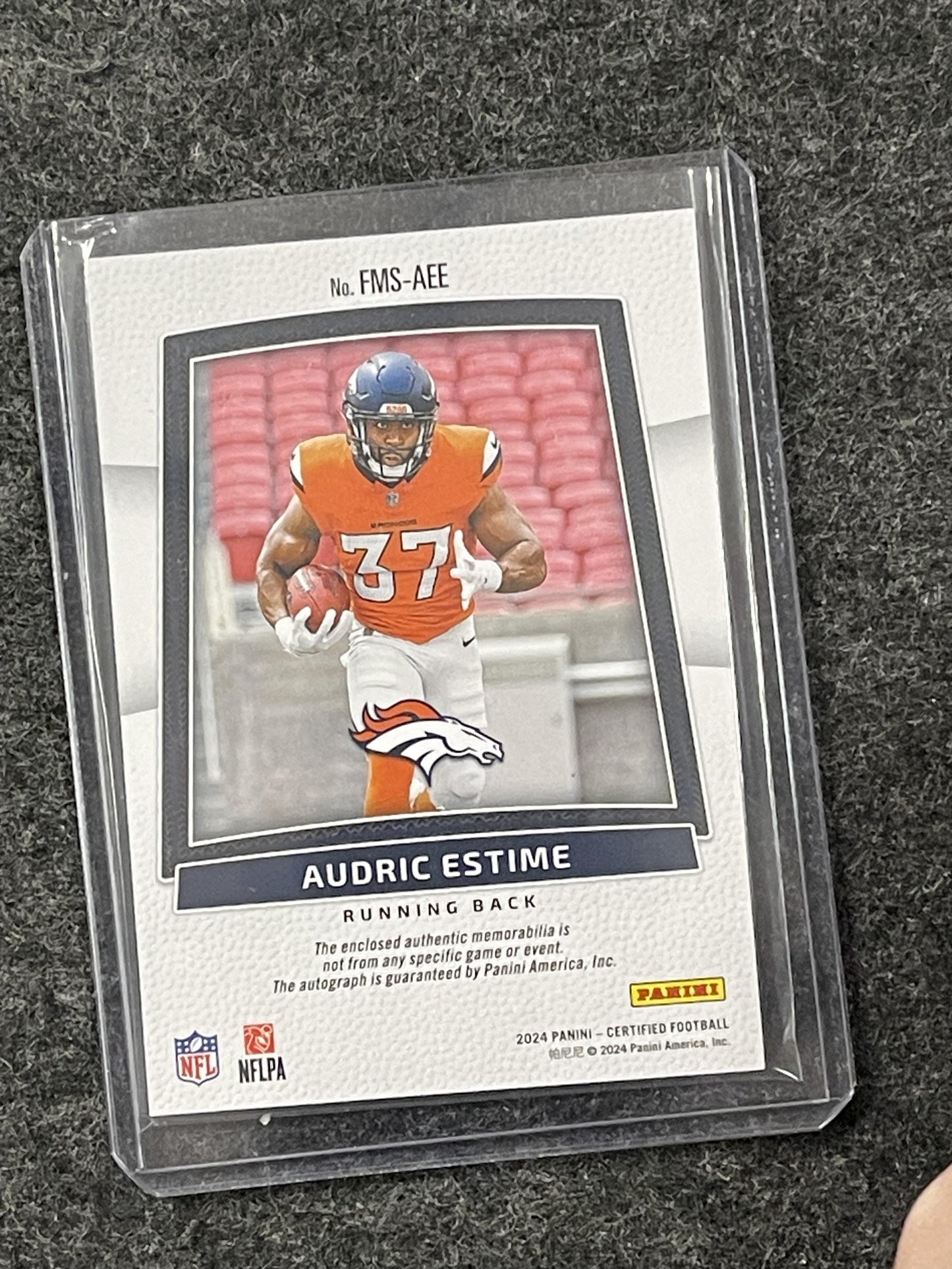 2024 Panini Certified #FMS-AEE Audric Estime RPA Blue #/99 Denver Broncos