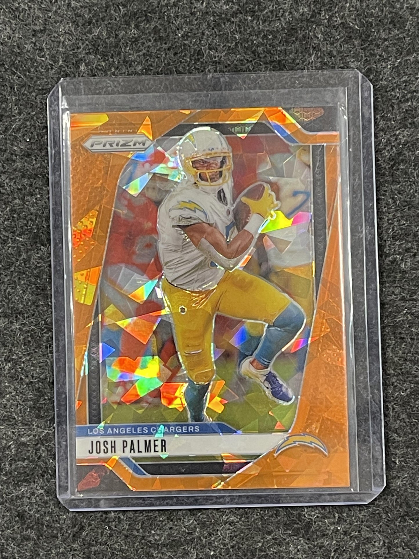 2024 Panini Prizm #159 Josh Palmer Orange Ice Los Angeles Chargers
