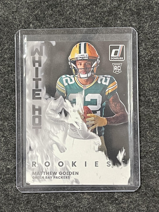 2025 Donruss #WHR-MTG Matthew Golden White Hot Rookies Green Bay Packers