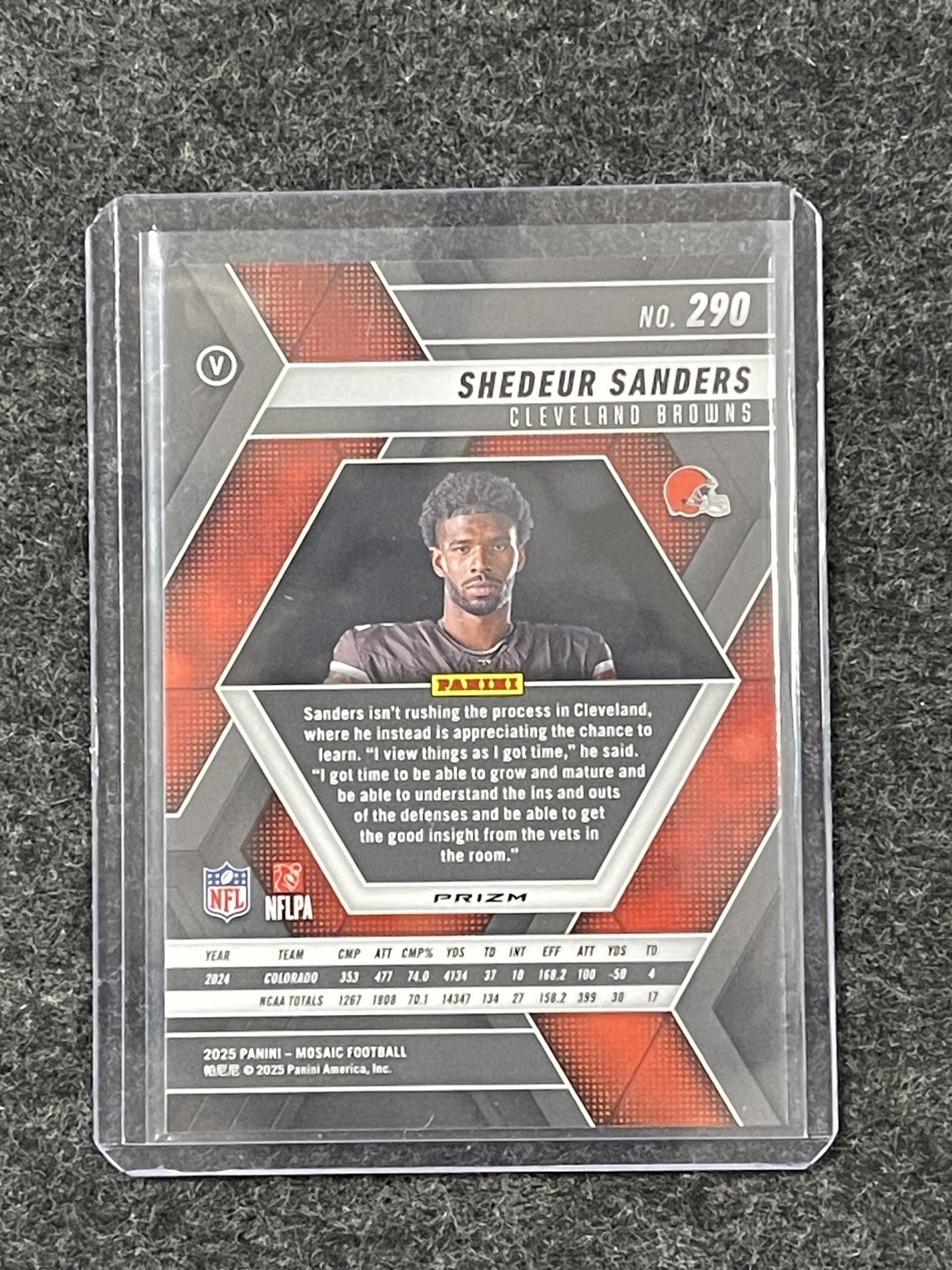 2025 Panini Mosaic #290 Shedeur Sanders Mosaic Green Cleveland Browns RC