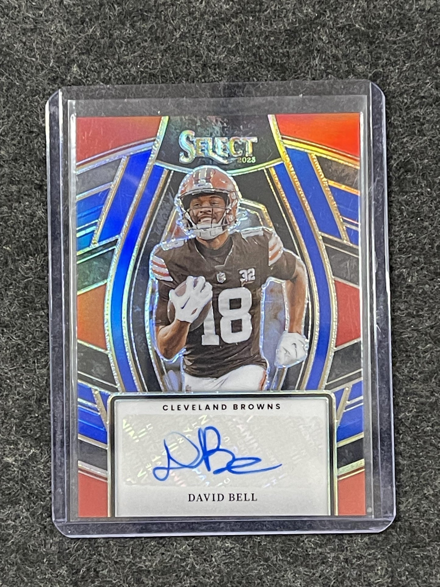 2023 Panini Select #SELS-DBE David Bell Select Signatures Blue Prizm #/99 Browns